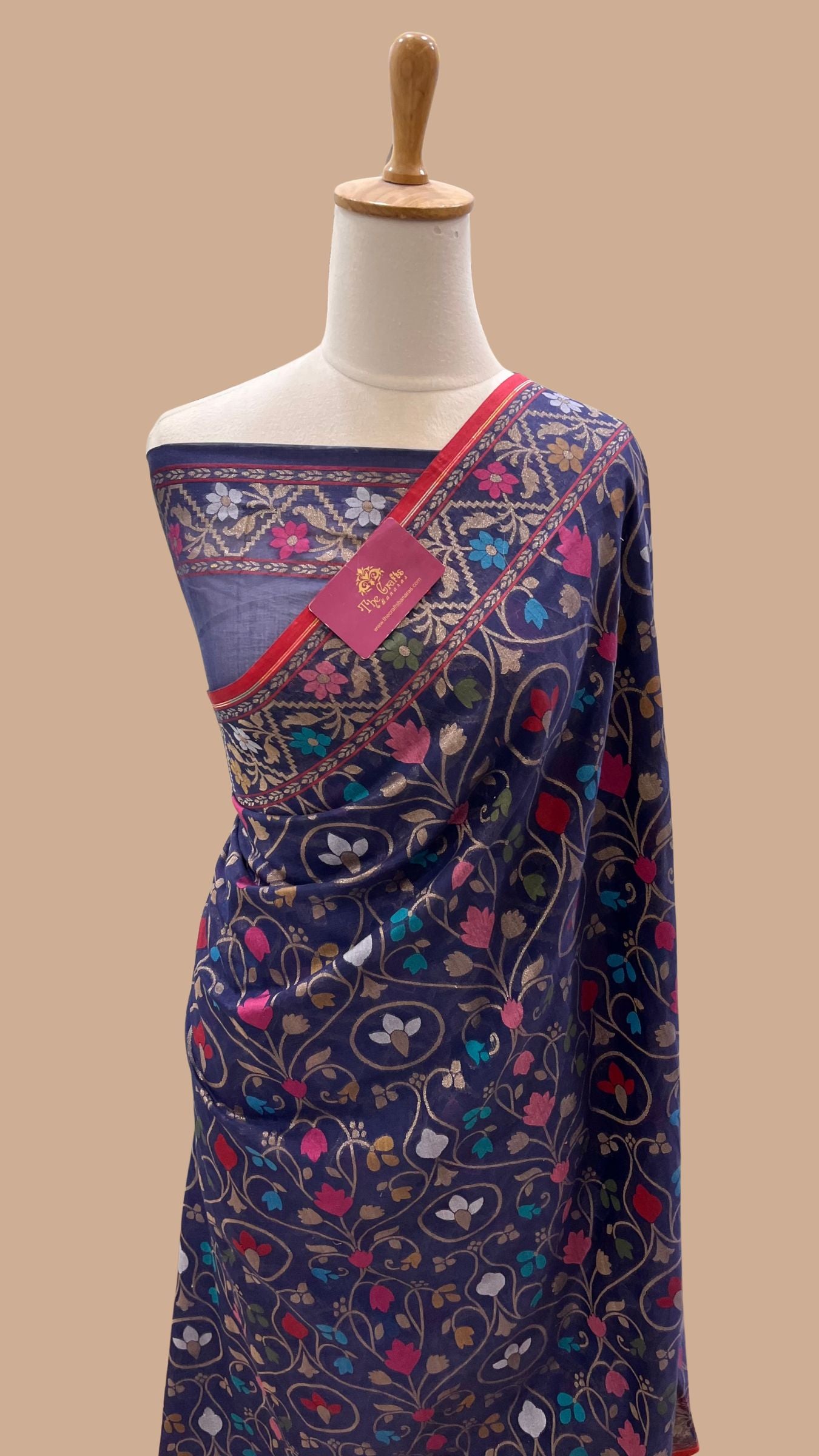 Pure Ektara Cotton Jamdani Banarasi Saree - Tilfi