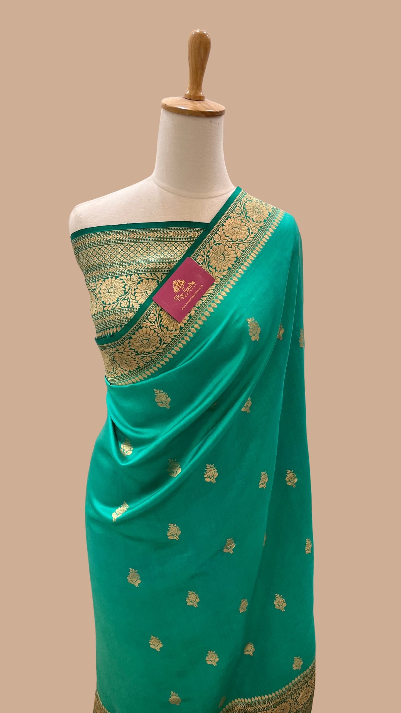 Pure  Mango Silk Handloom Banarasi Saree