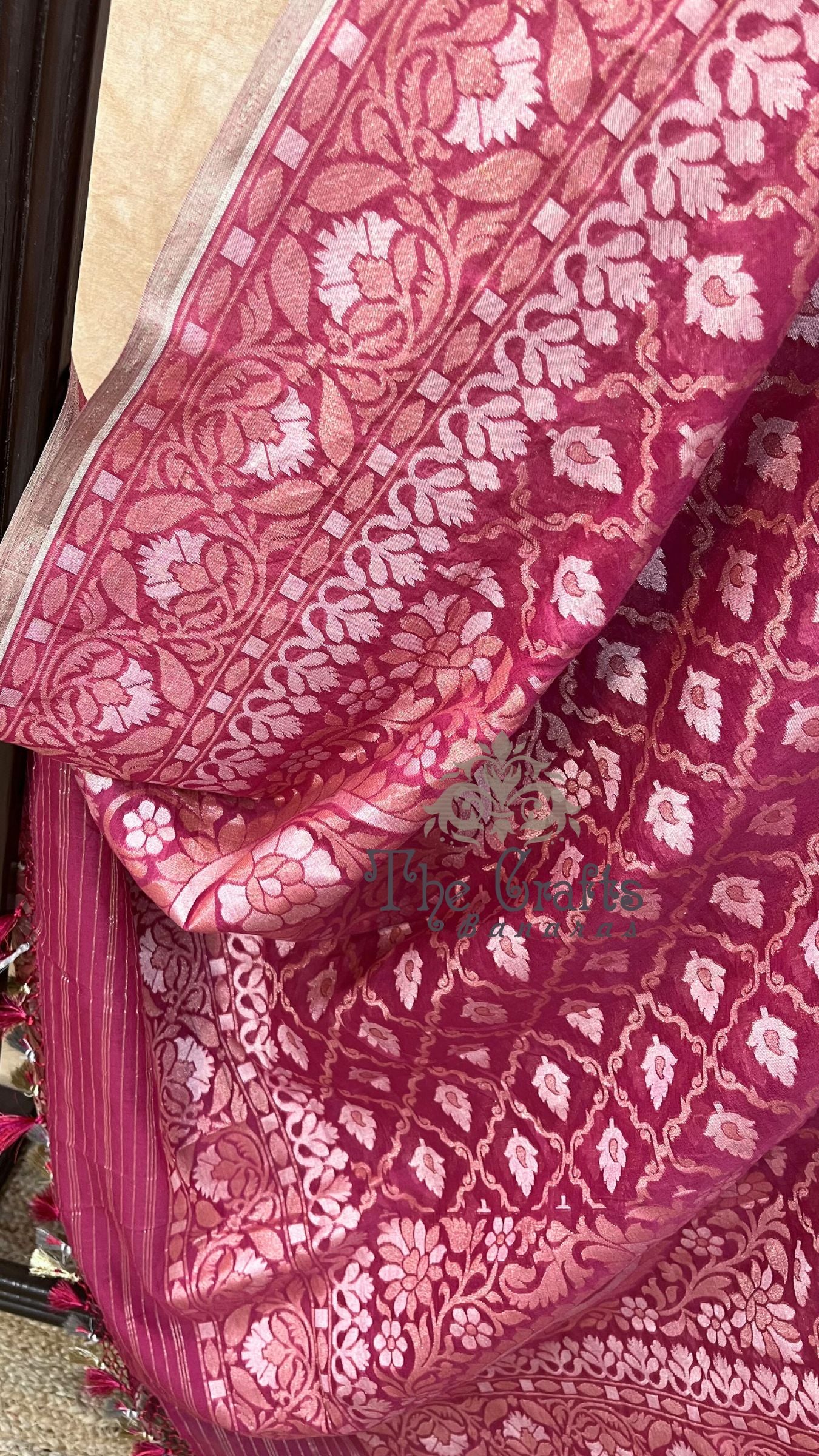 Pure Ektara Cotton Jamdani Banarasi Saree - Tilfi