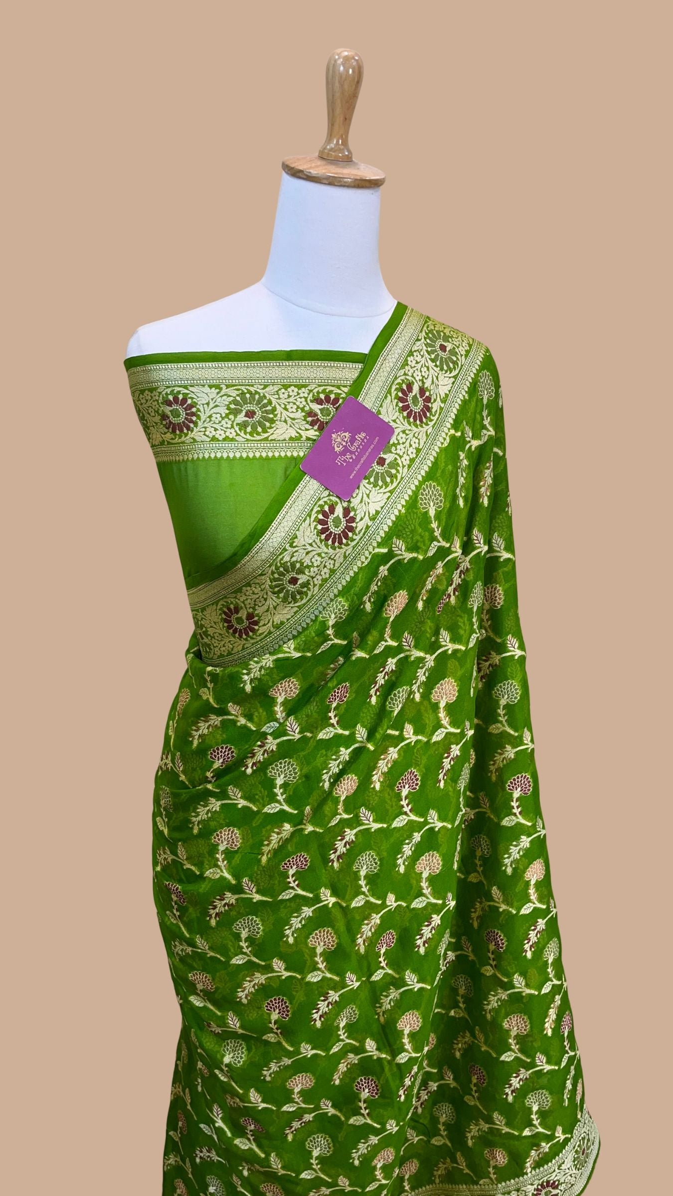 Pure Khaddi Chiffon Banarasi Saree