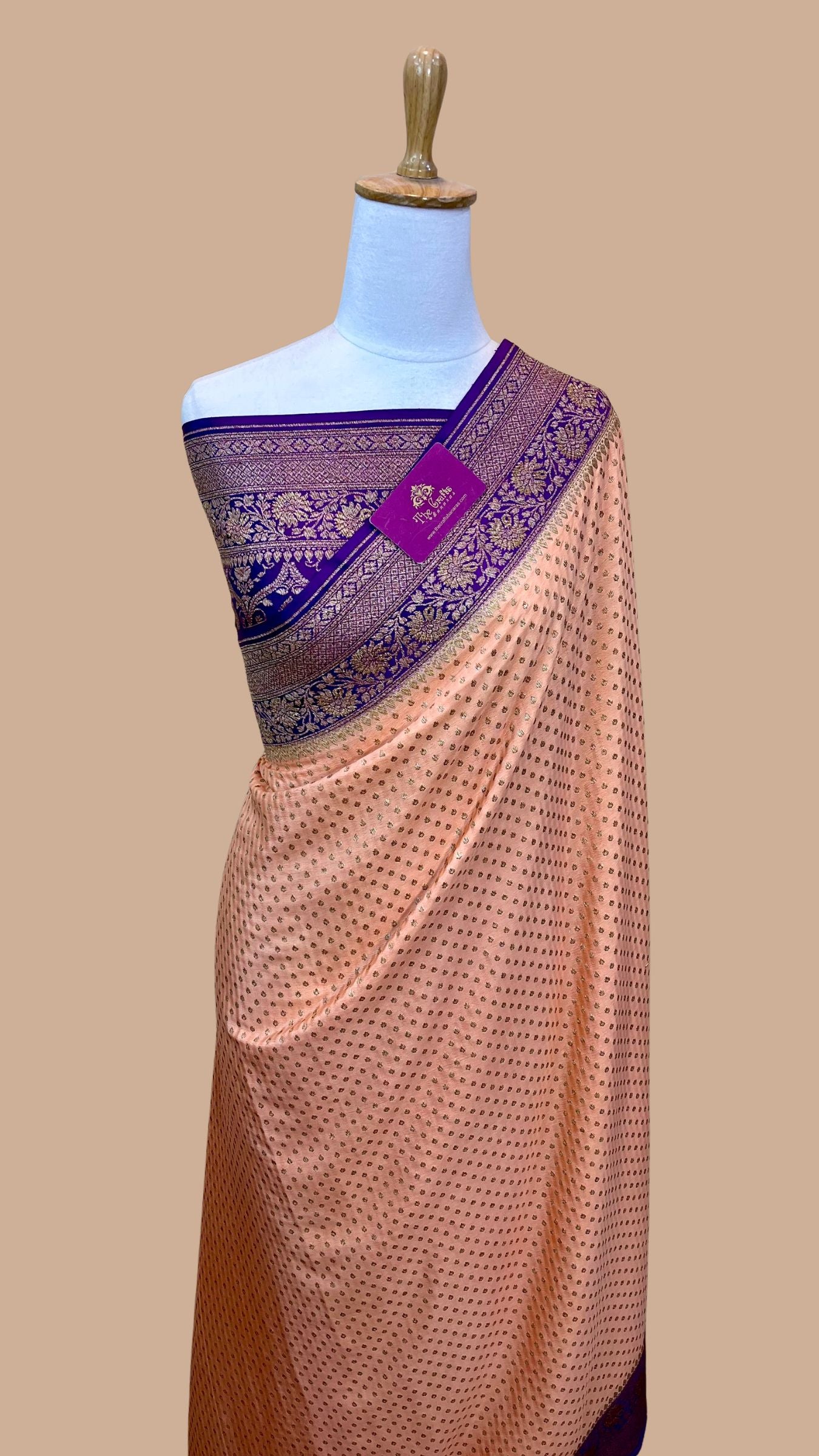 Pure Crepe Georgette Banarasi Saree - Antique Zari