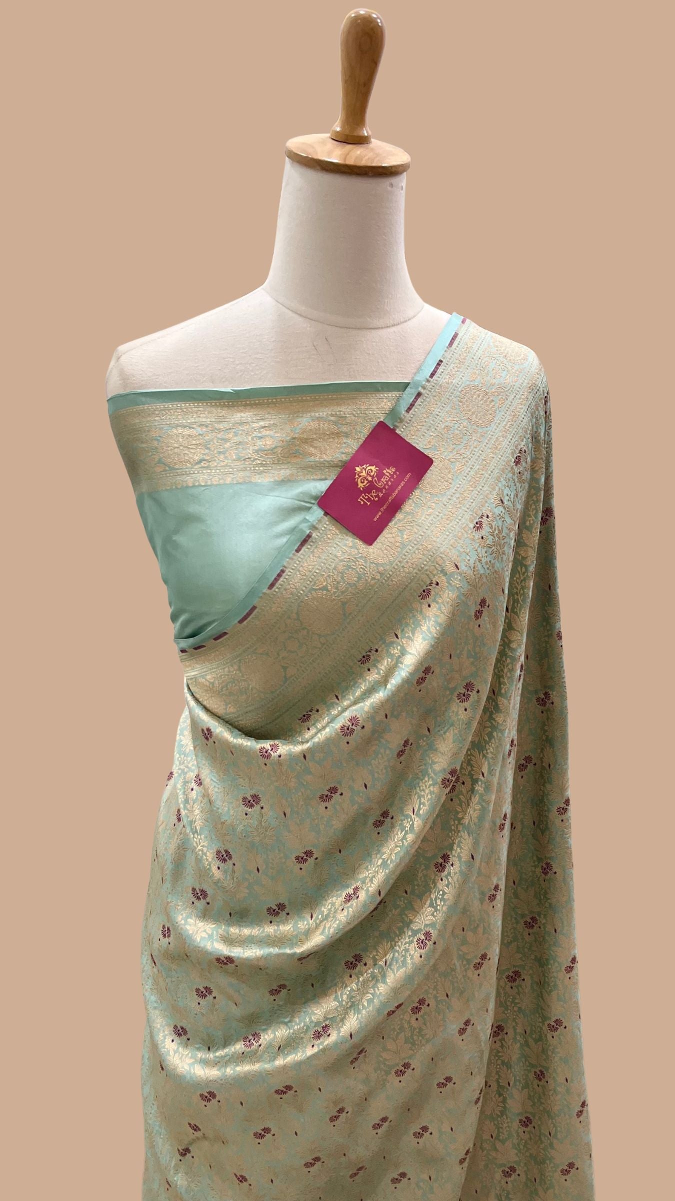 Pure Katan Silk Handloom Banarasi Saree - Tanchui Brocade Meenakari
