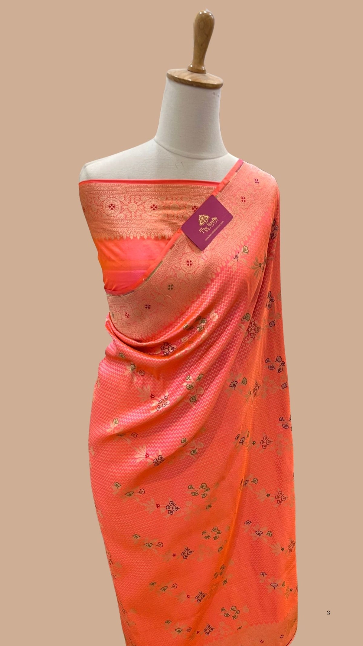 Pure Katan Silk Handloom Banarasi Saree - Tanchui Brocade Meena