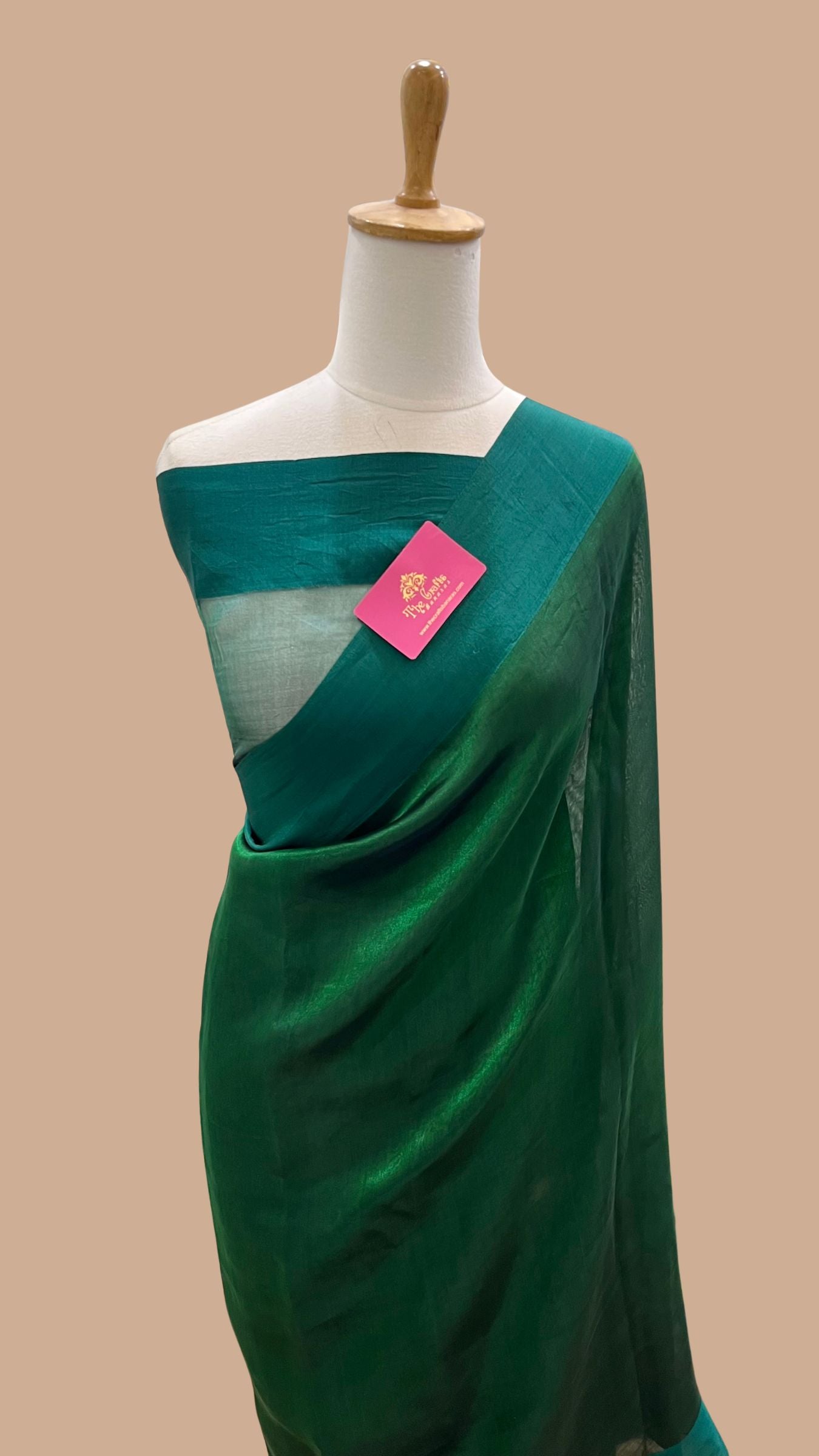 Pure Tissue Silk Handloom Banarasi Saree - with Satin Border