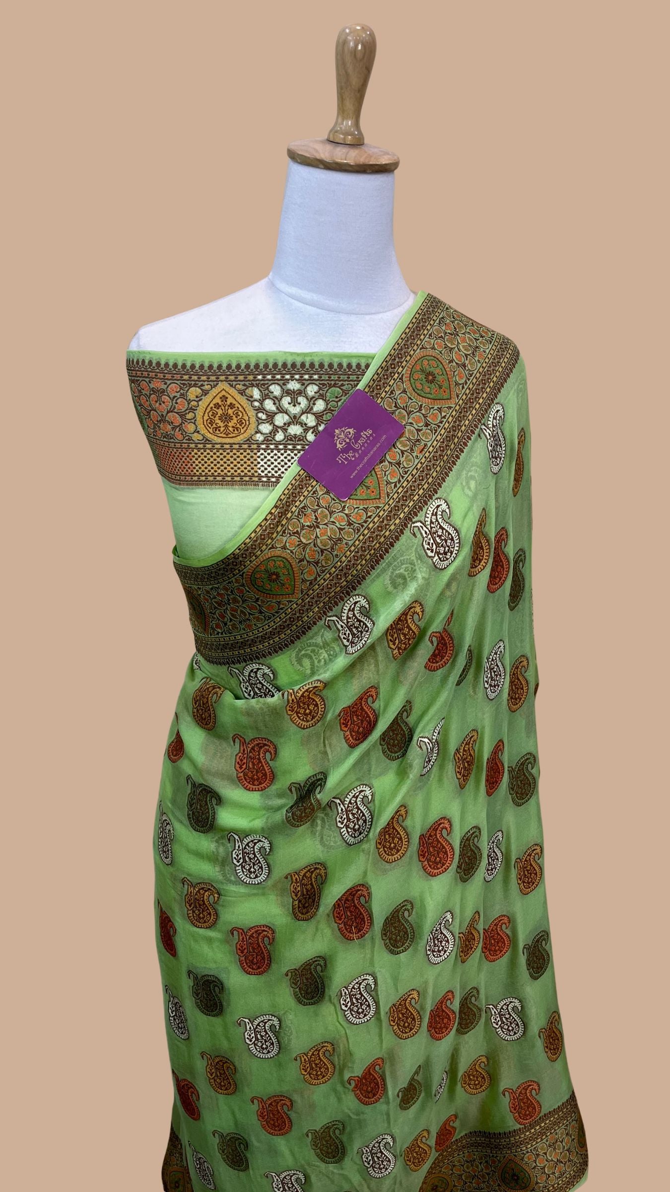 Pure Khaddi Chiffon Banarasi Saree