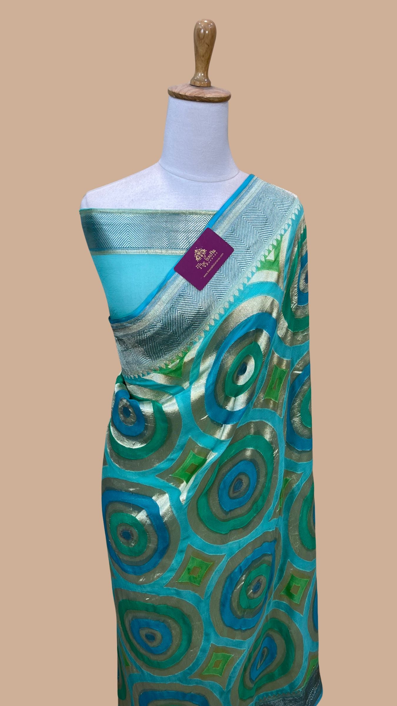 Khaddi Georgette Handloom Banarasi Saree