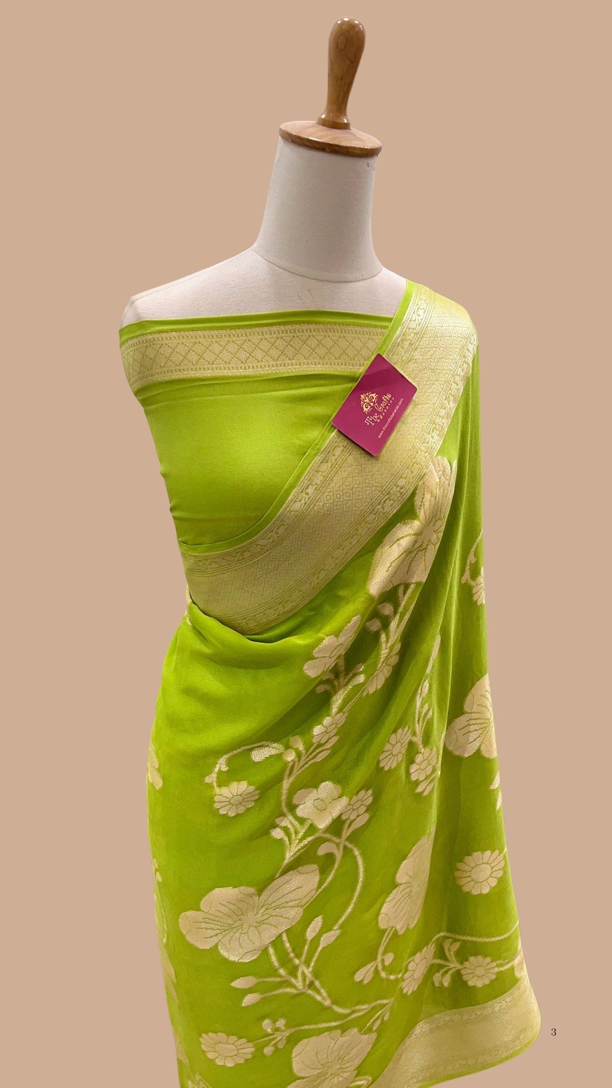Pure Khaddi Chiffon Banarasi Saree