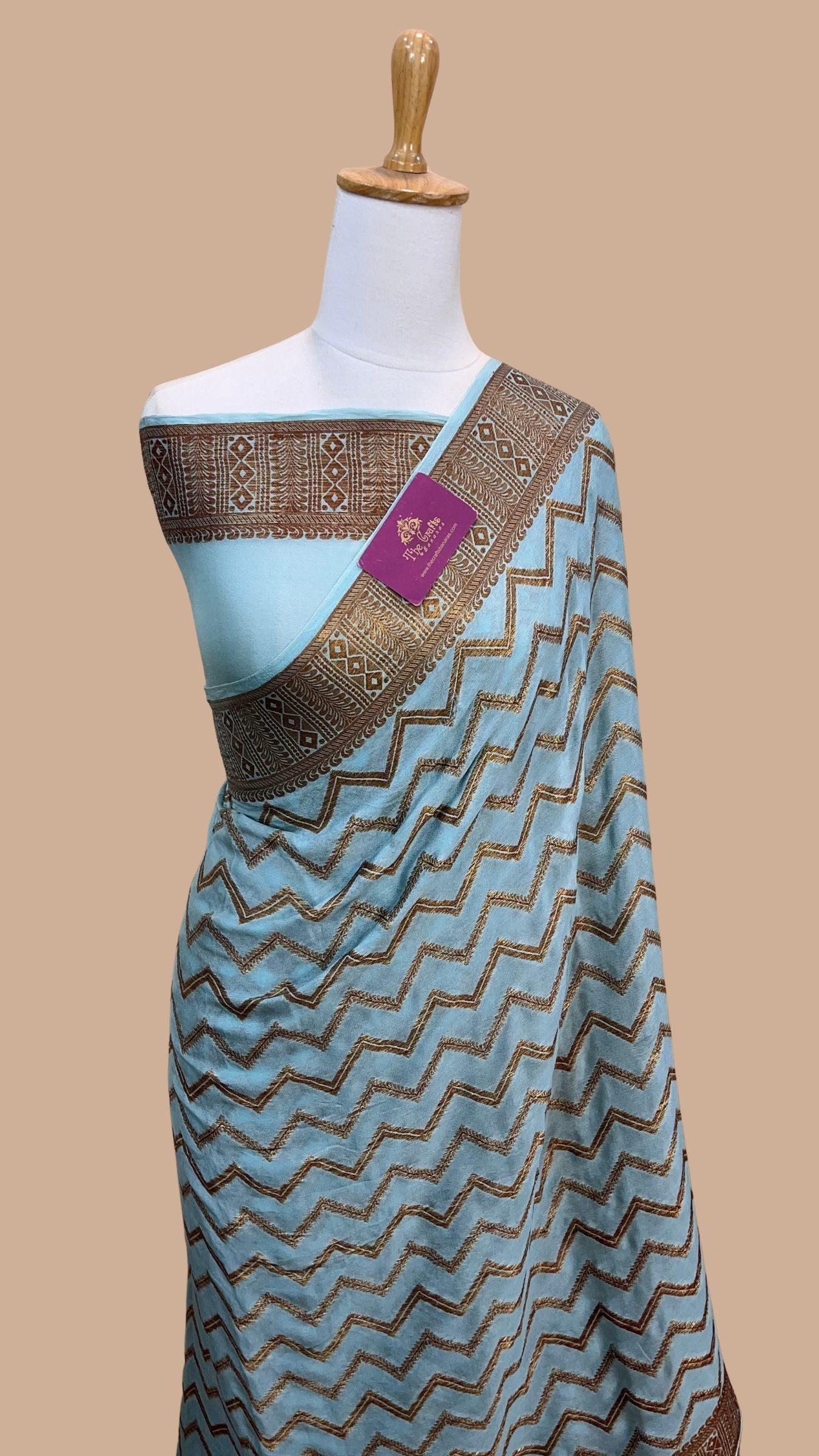 Pure Khaddi Chiffon Banarasi Saree