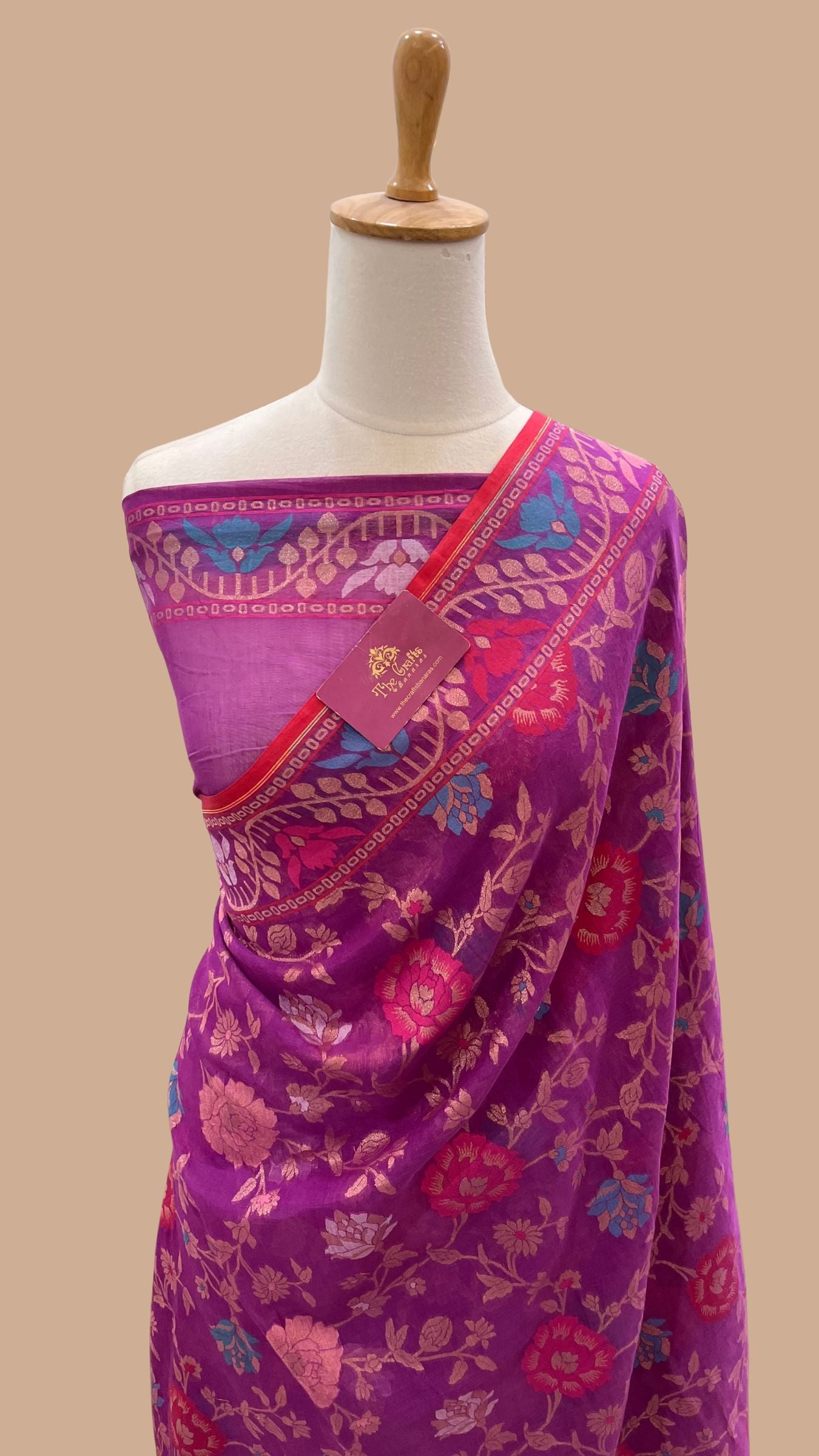 Pure Ektara Cotton Jamdani Banarasi Saree - Tilfi