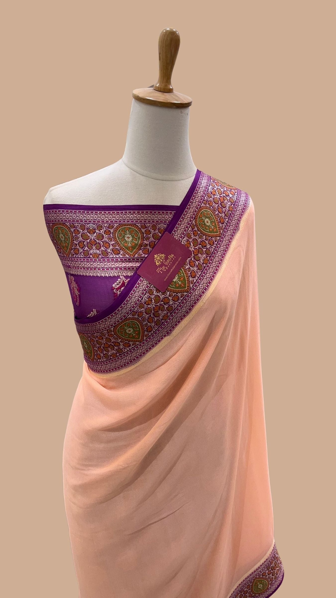 Pure Khaddi Chiffon Banarasi Saree