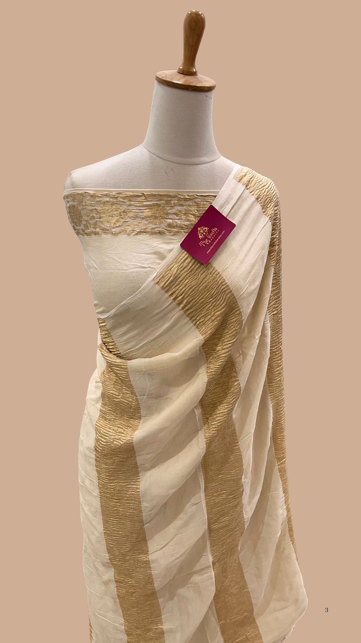 Pure Munga Crush Silk Handloom Banarasi Saree