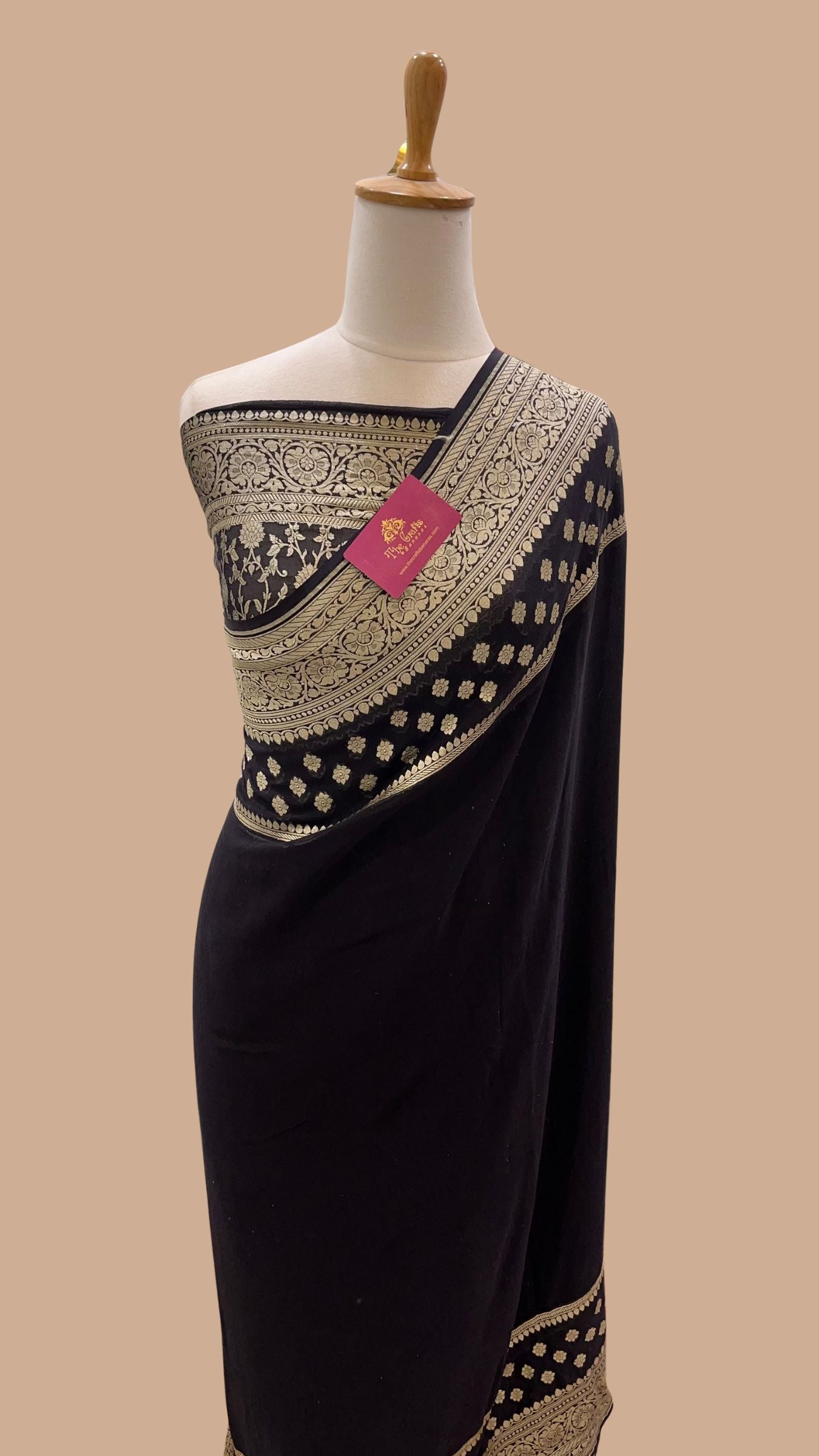 Khaddi Georgette Handloom Banarasi Saree