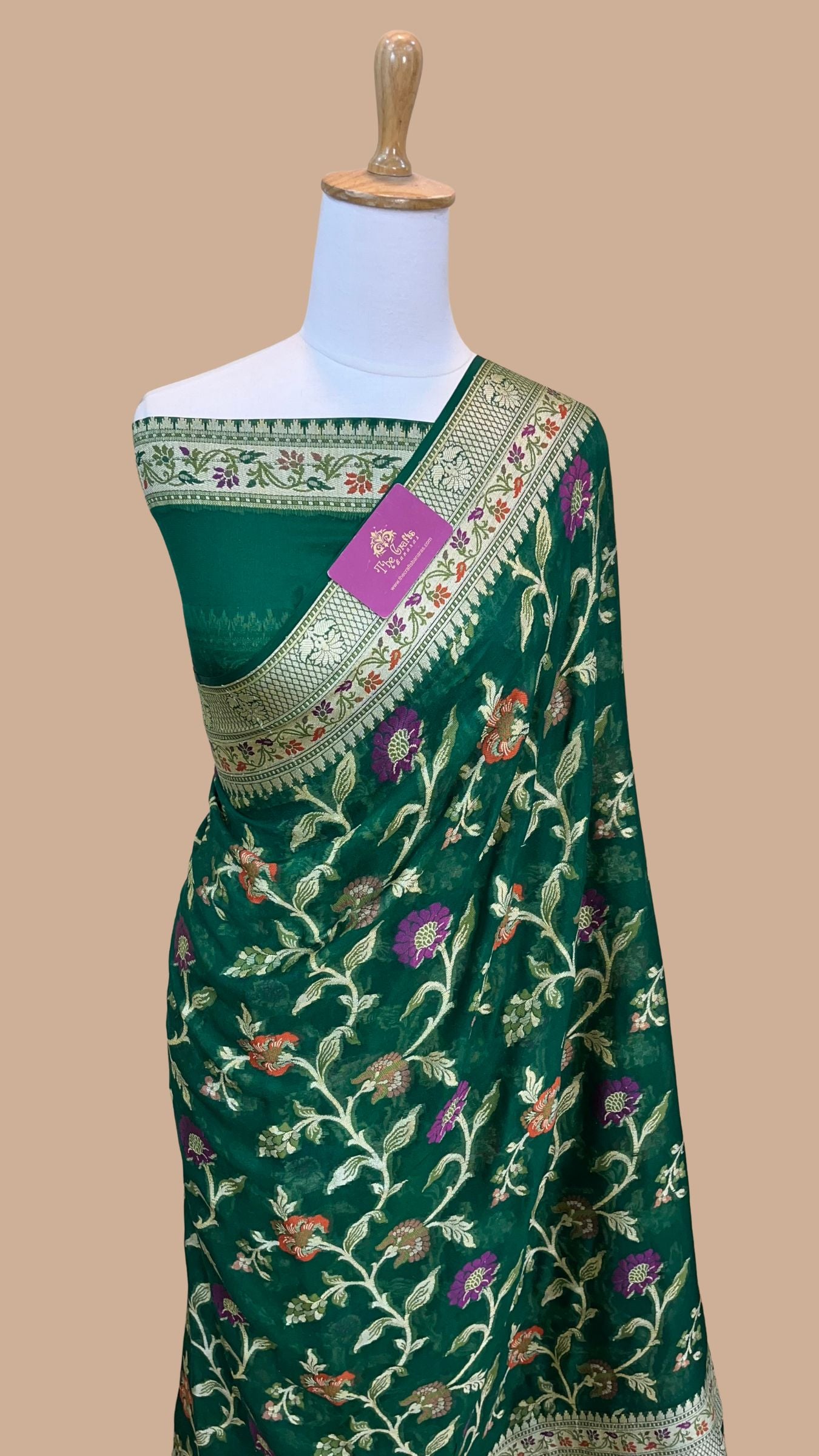 Pure Khaddi Chiffon Banarasi Saree