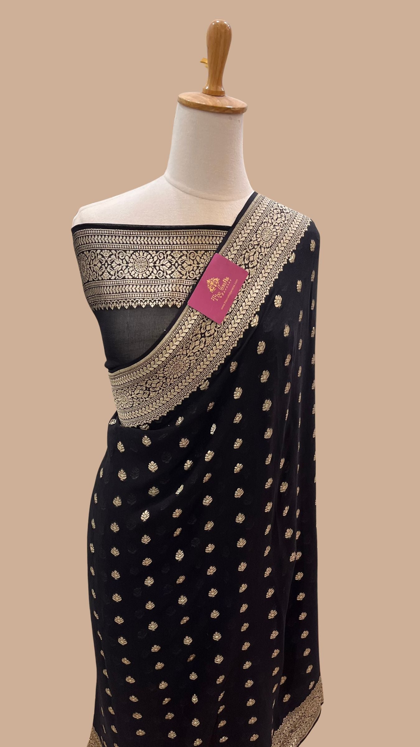 Khaddi Georgette Banarasi Saree - Water Zari