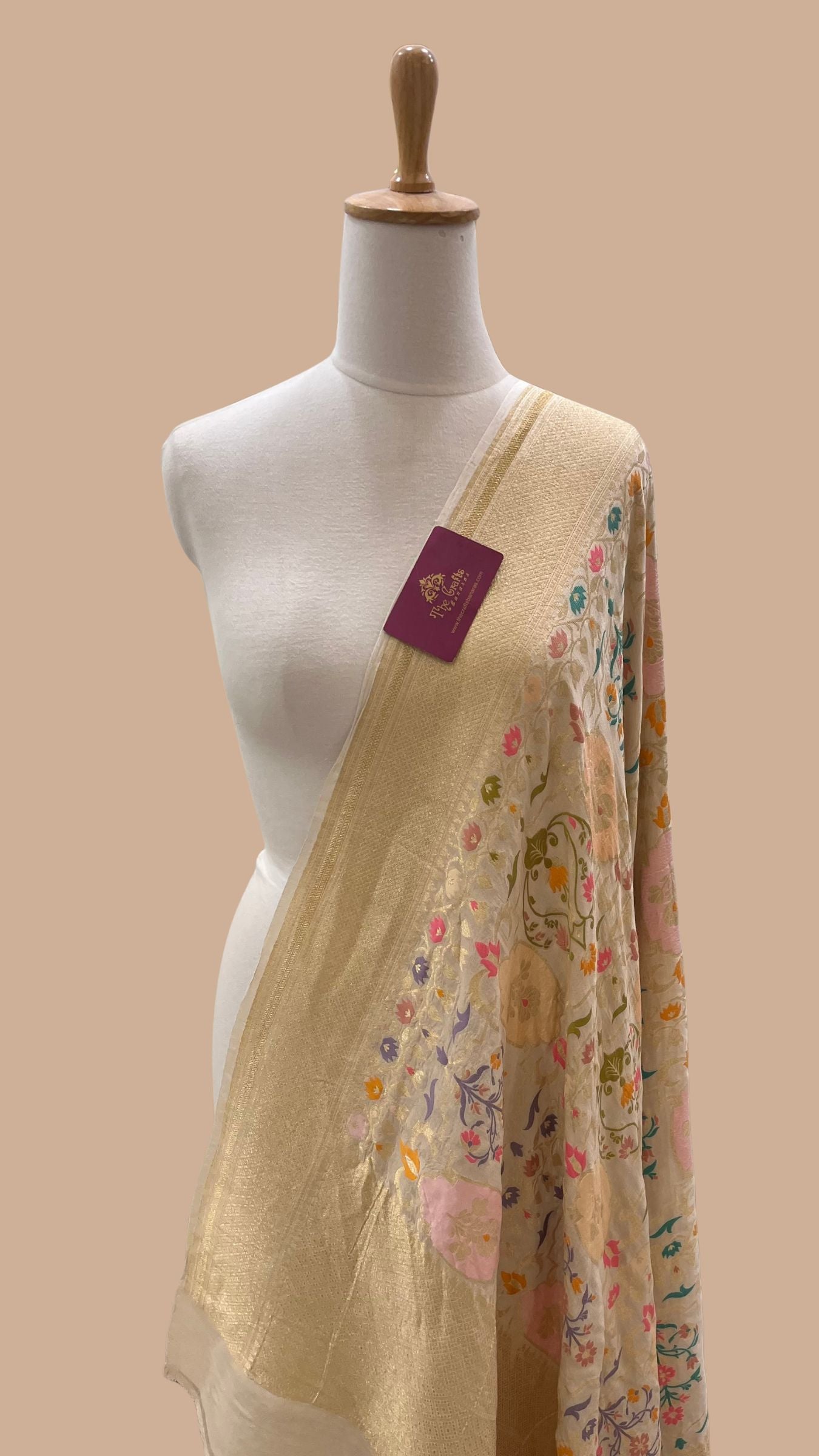 Pure Moonga Silk Banarasi Handloom Dupatta