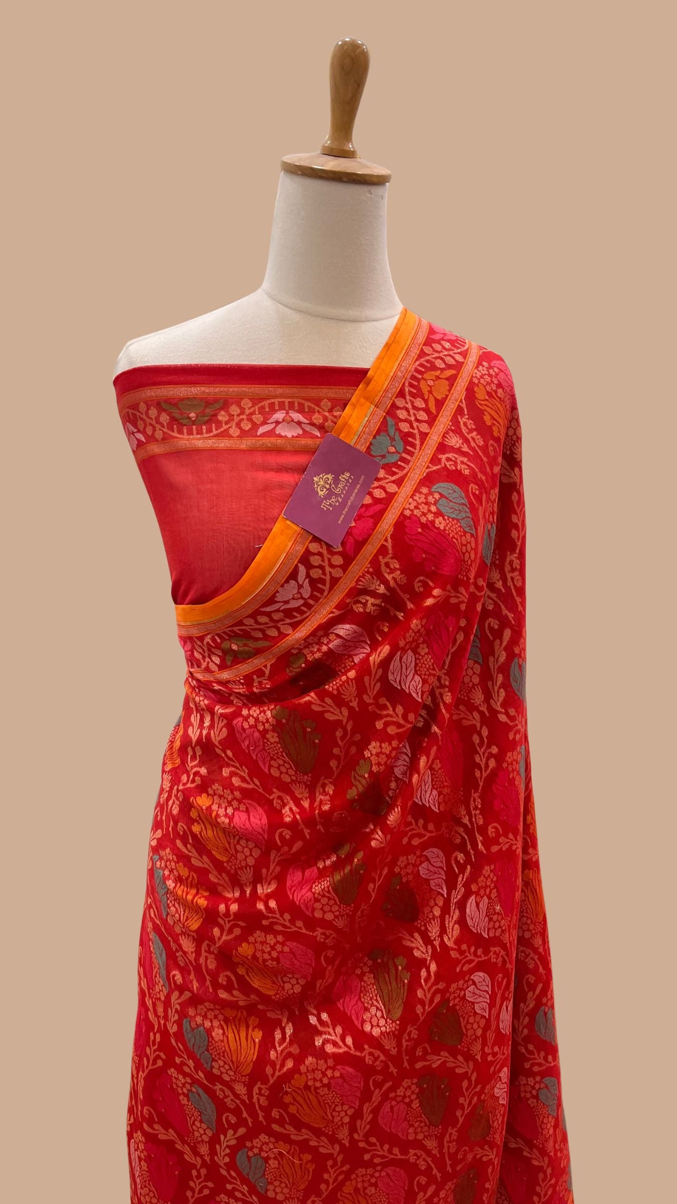 Pure Ektara Cotton Jamdani Banarasi Saree - Tilfi