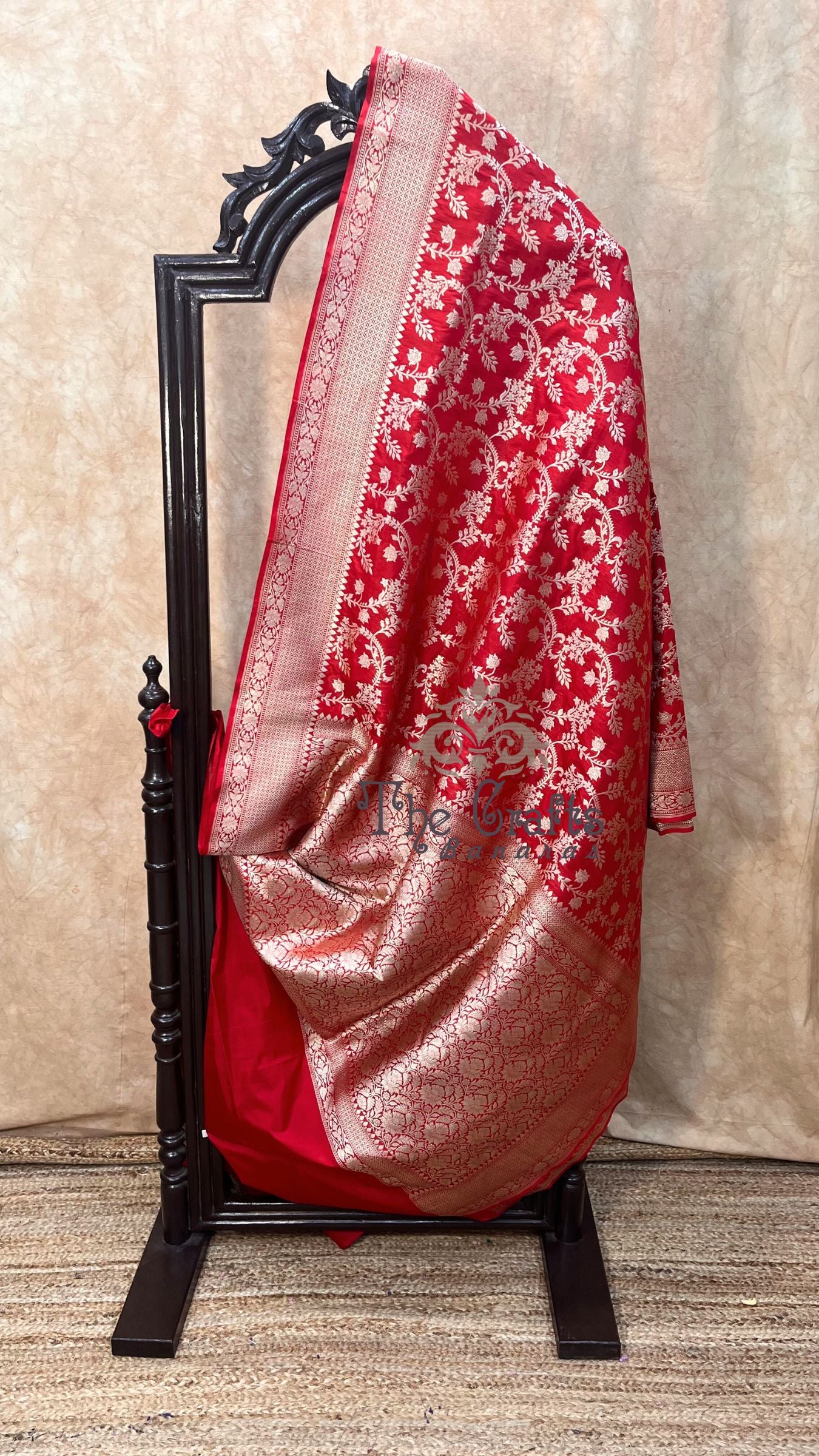 Pure Katan Silk Handloom Banarasi Saree - Jaal work