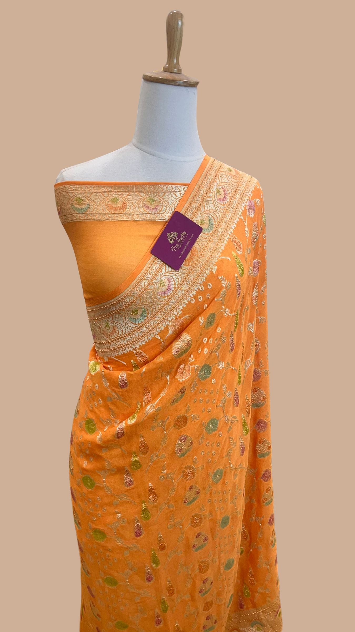 Khaddi Georgette Handloom Banarasi Saree