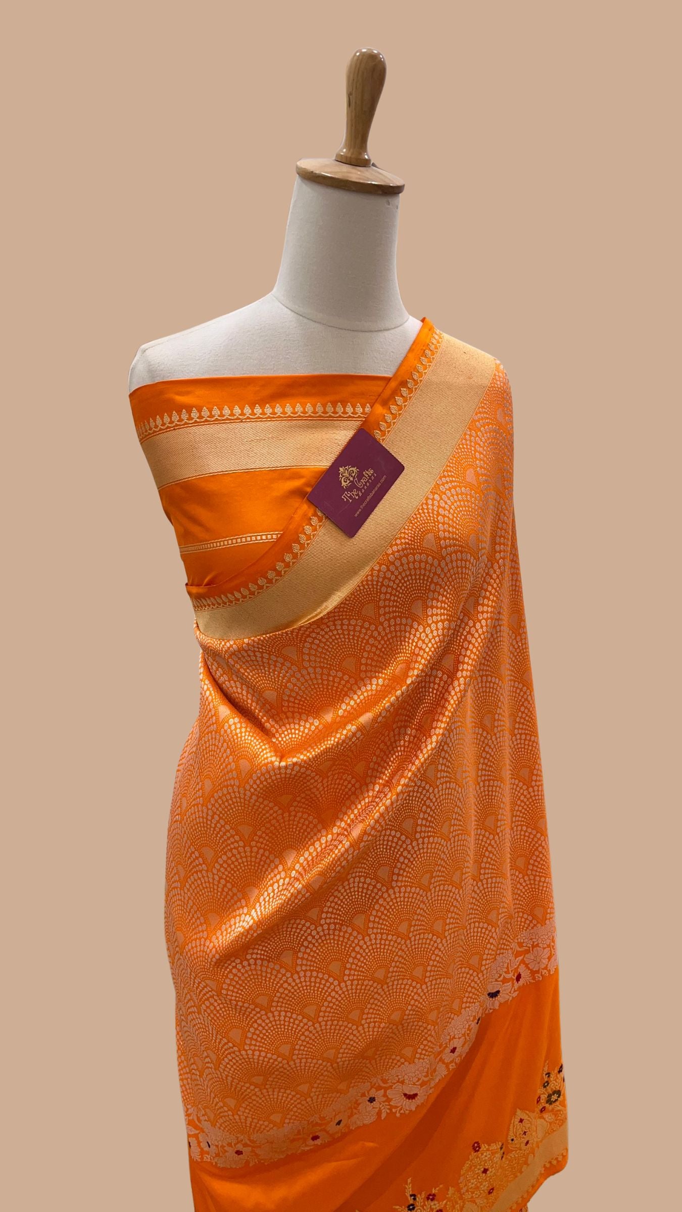 Pure Katan Silk Handloom Banarasi Saree - Kadhua Tanchui Brocade Meena