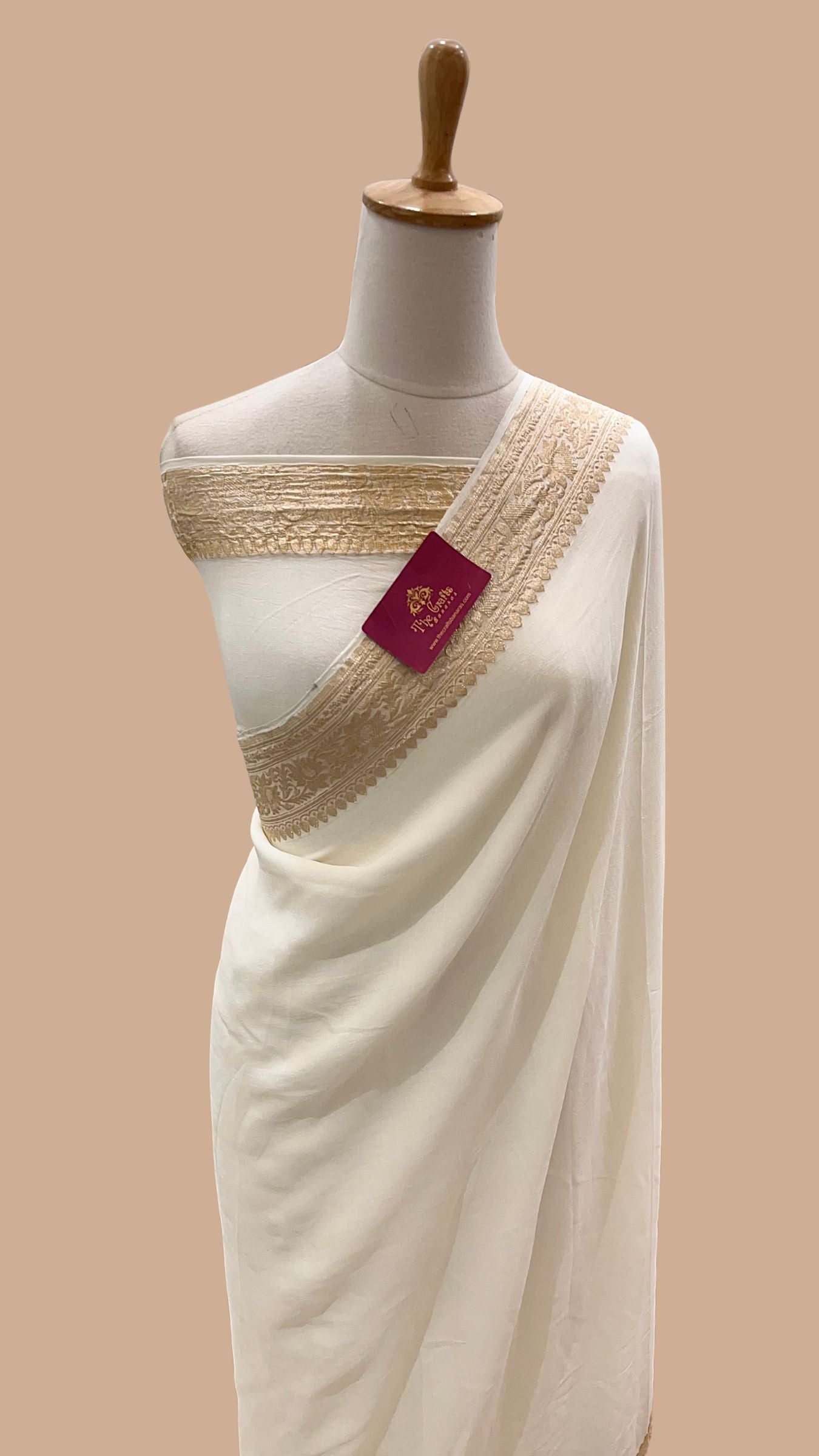 Khaddi Georgette Handloom Banarasi Saree