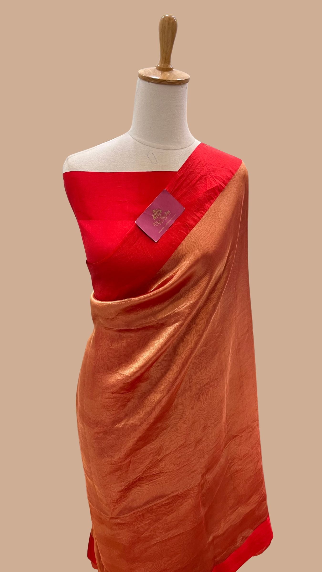Pure Tissue Silk Handloom Banarasi Saree - with Satin Border