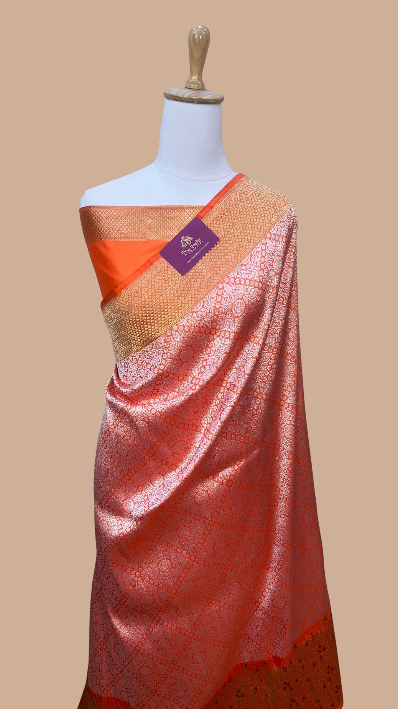 Pure Katan Silk Handloom Banarasi Saree - Kadhua Tanchui Brocade Meena