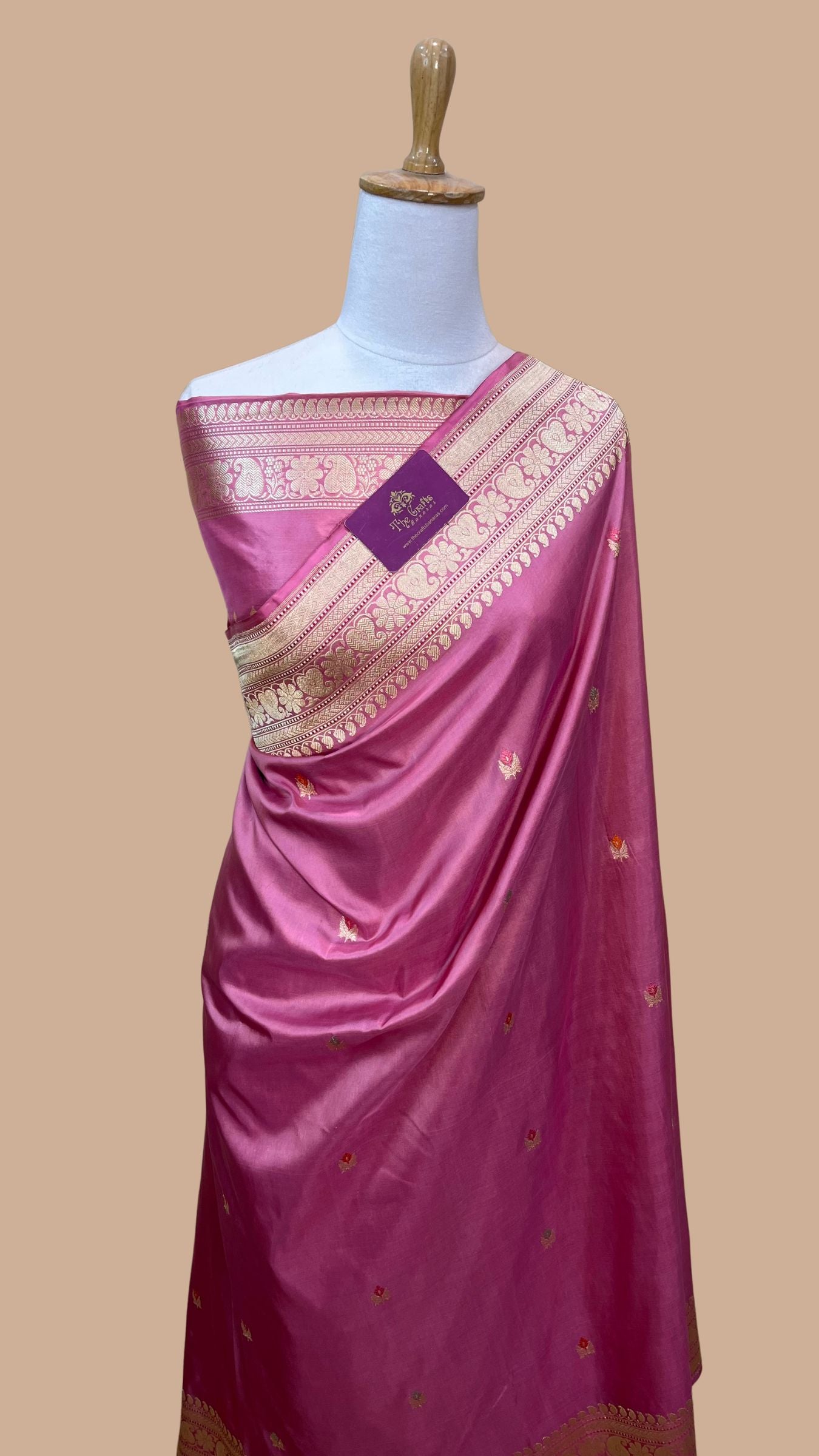 Pure Katan Silk Handloom Banarasi Saree - with kadhua zari work