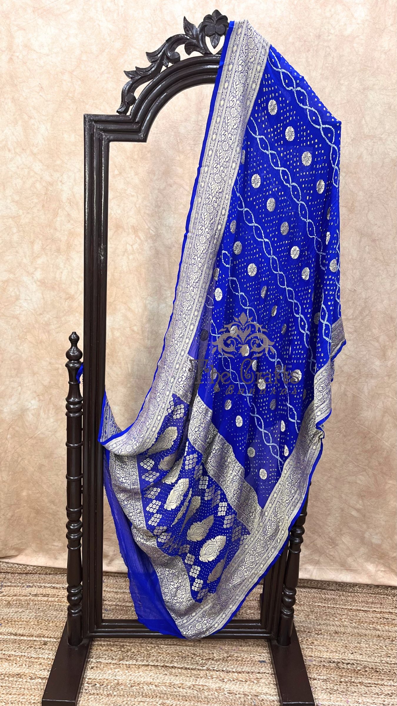 Pure Georgette Banarasi Handloom Bandhej Saree