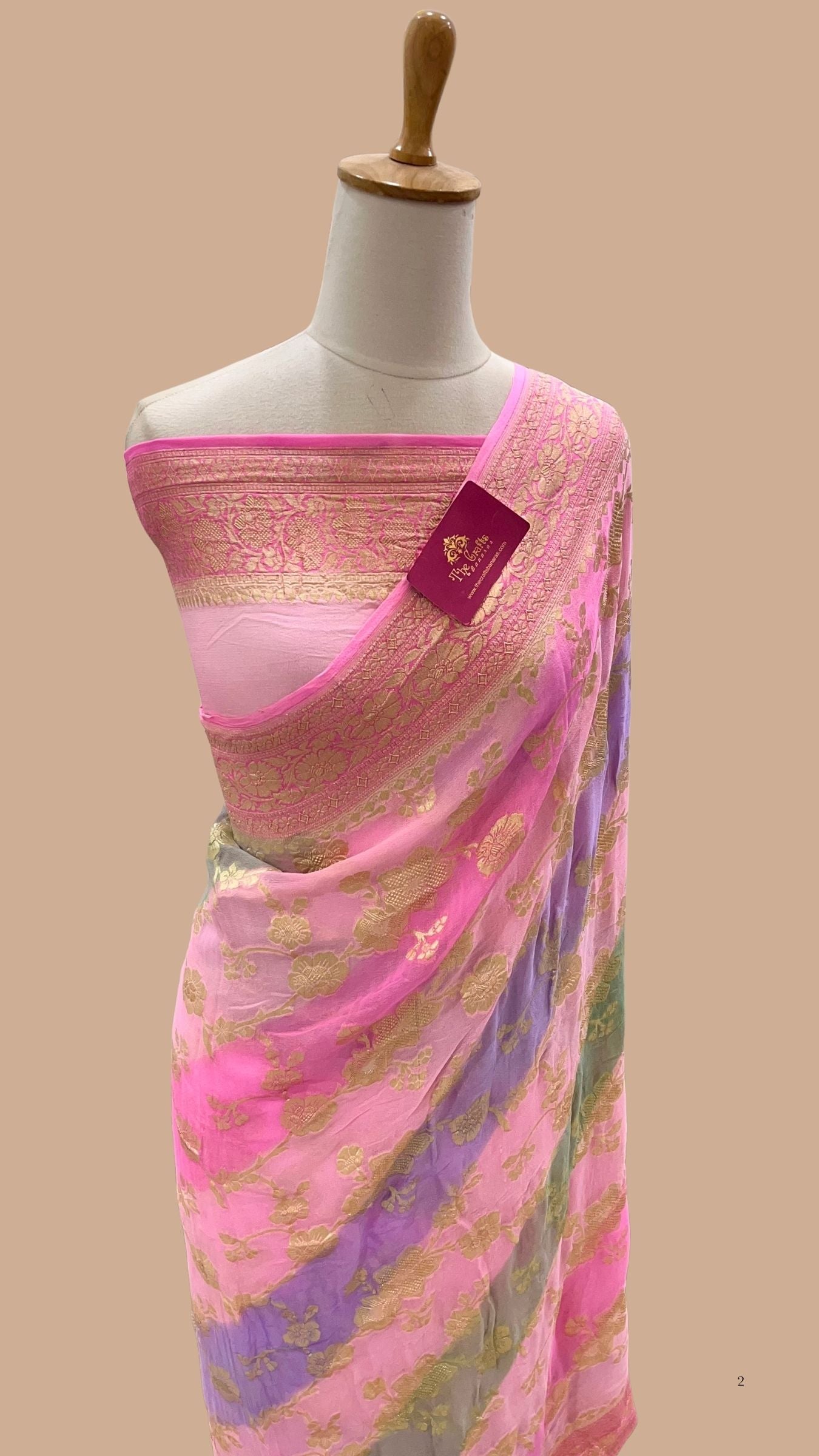 Khaddi Georgette Handloom Banarasi Saree