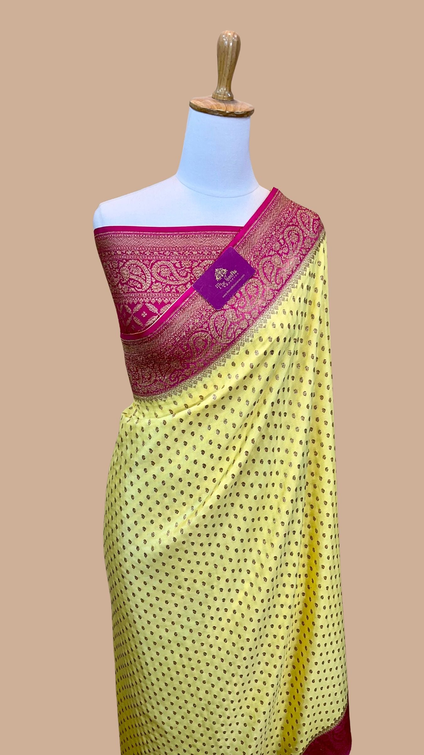 Pure Crepe Georgette Banarasi Saree - Antique Zari