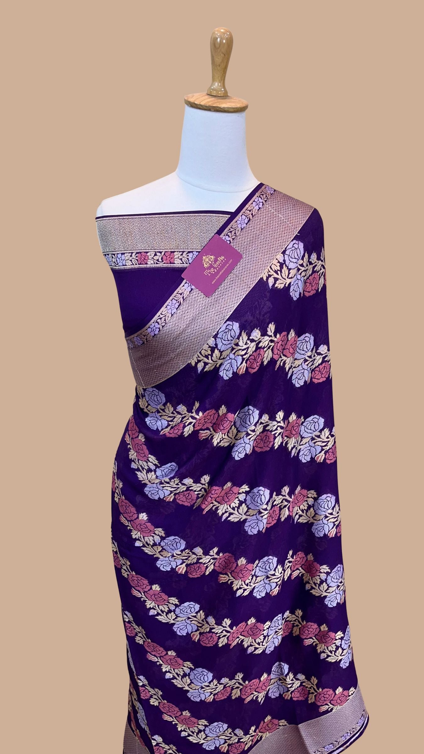 Pure Khaddi Chiffon Banarasi Saree