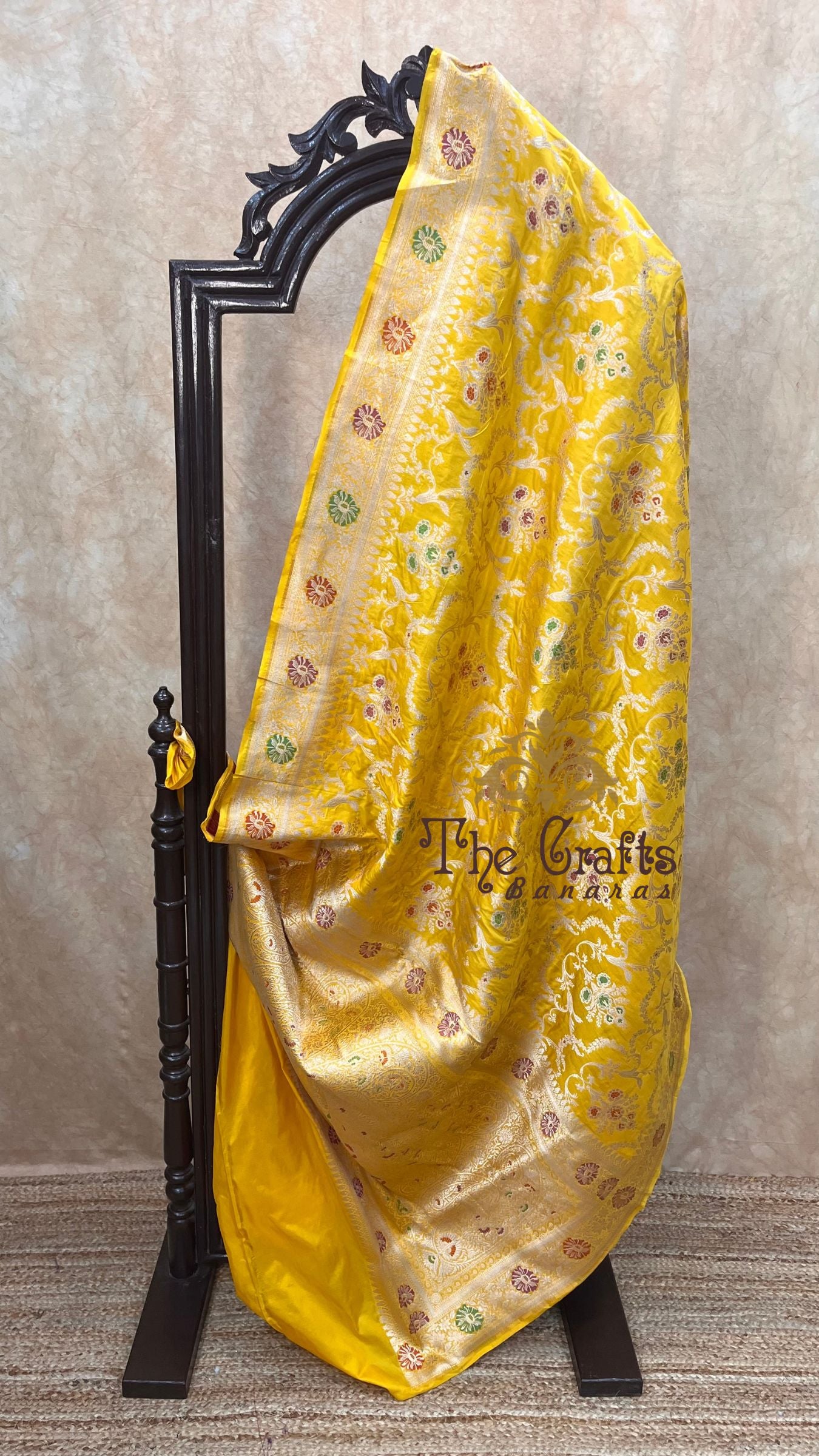 Pure Katan Silk Handloom Banarasi Saree - All over Meenakari Jaal work