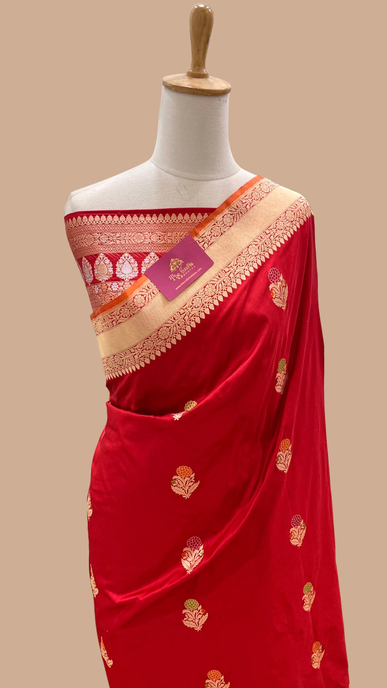 Pure Katan Silk Handloom Banarasi Saree - with kadhua meena motifs