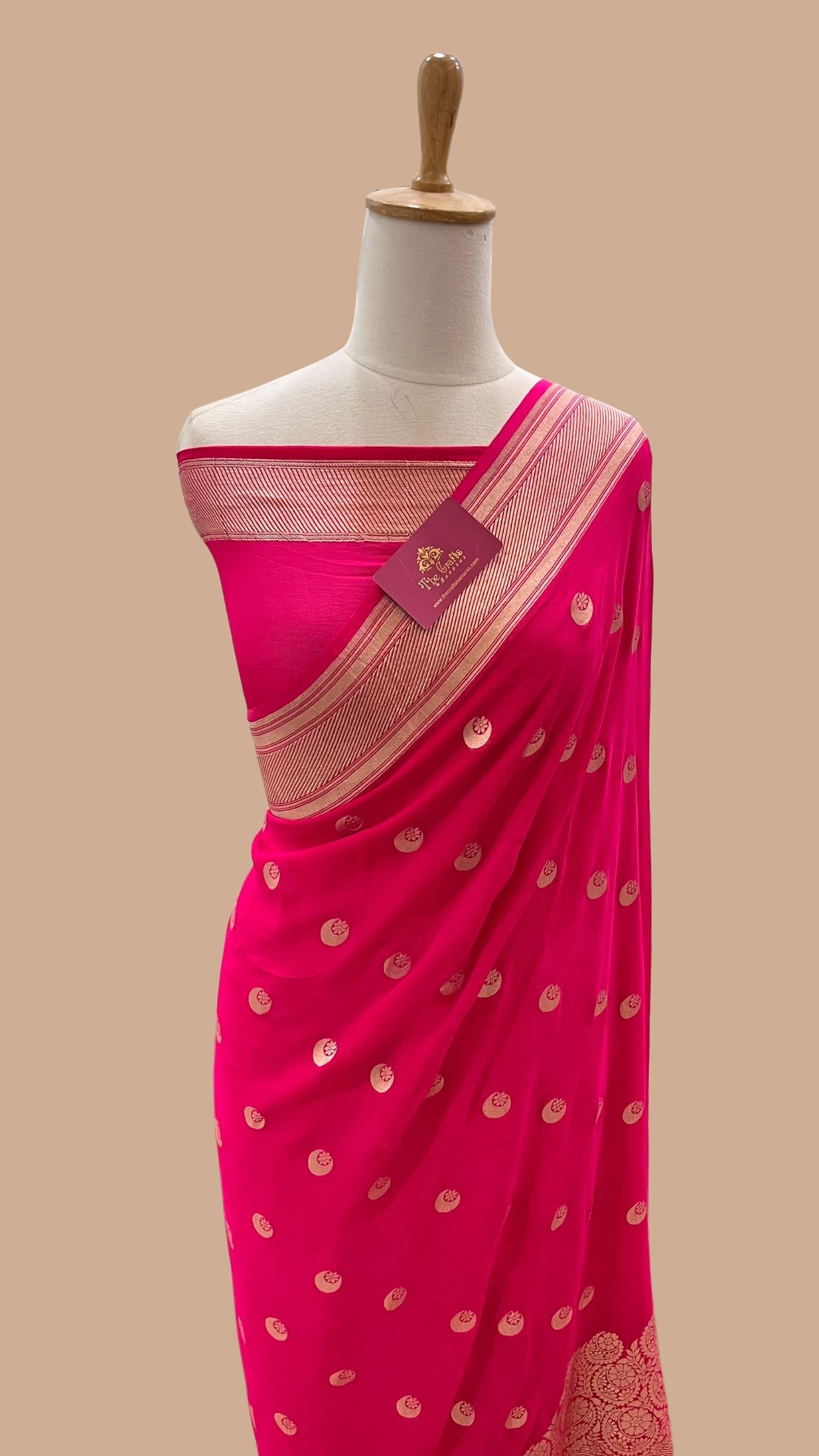 Khaddi Georgette Handloom Banarasi Saree