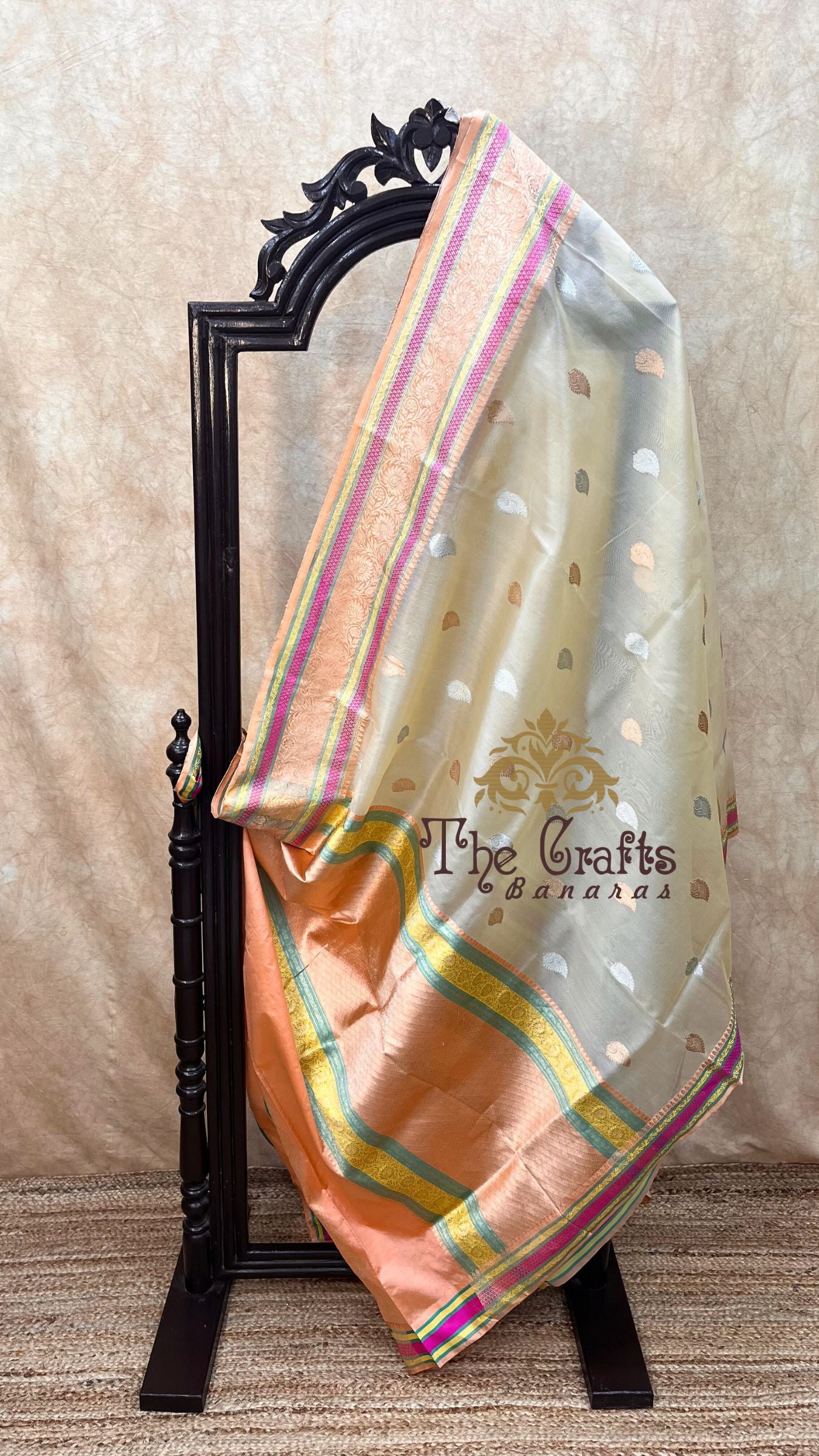 Pure Kora Silk Handloom Banarasi Saree - with sona rupa kadhua motifs