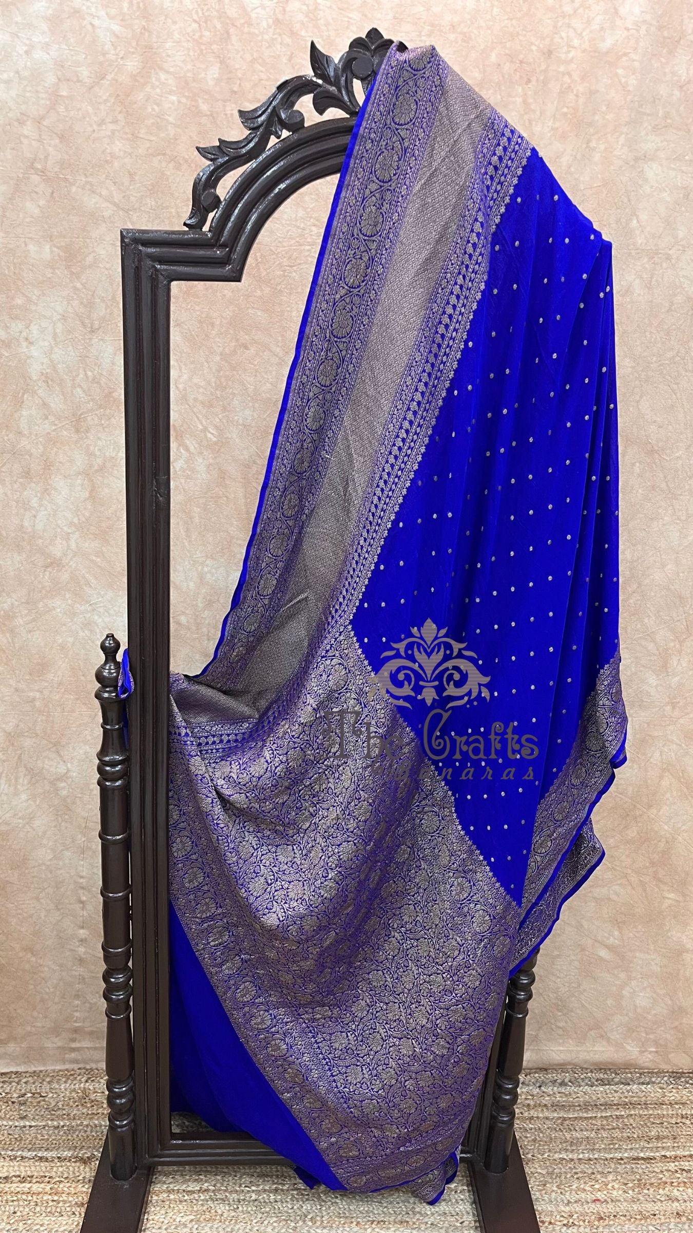 Khaddi Georgette Banarasi Saree - Antique Zari