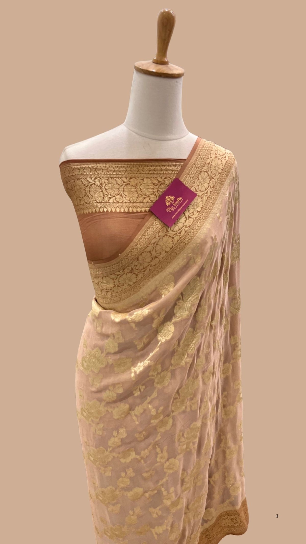 Khaddi Georgette Handloom Banarasi Saree