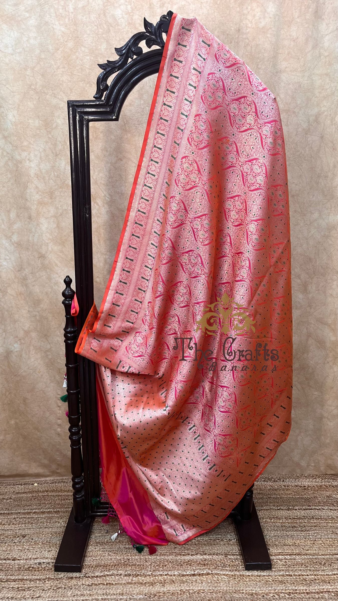 Pure Katan Silk Handloom Banarasi Saree - Tanchui Brocade Meena