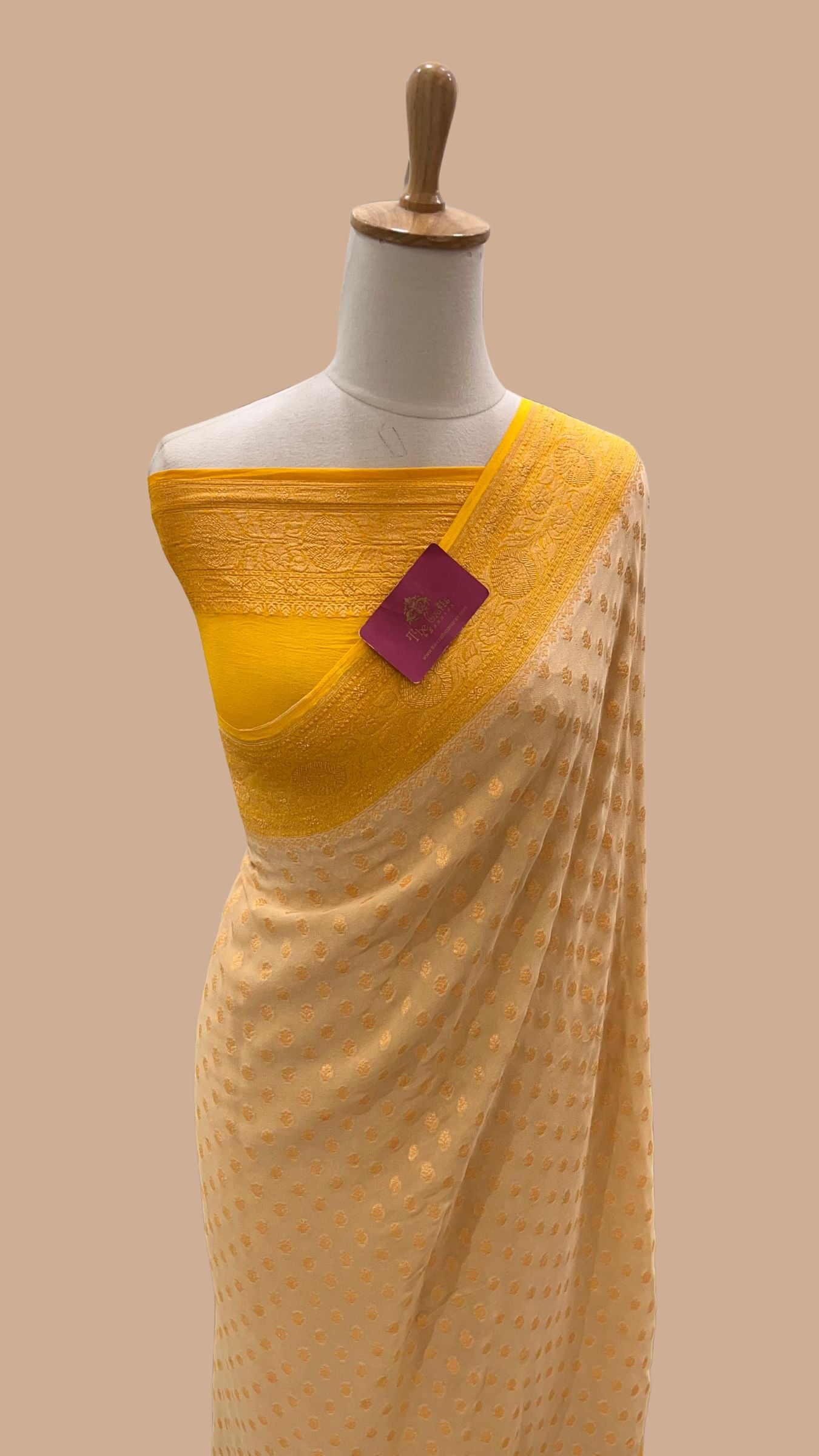 Khaddi Georgette Banarasi Saree - Gold Zari