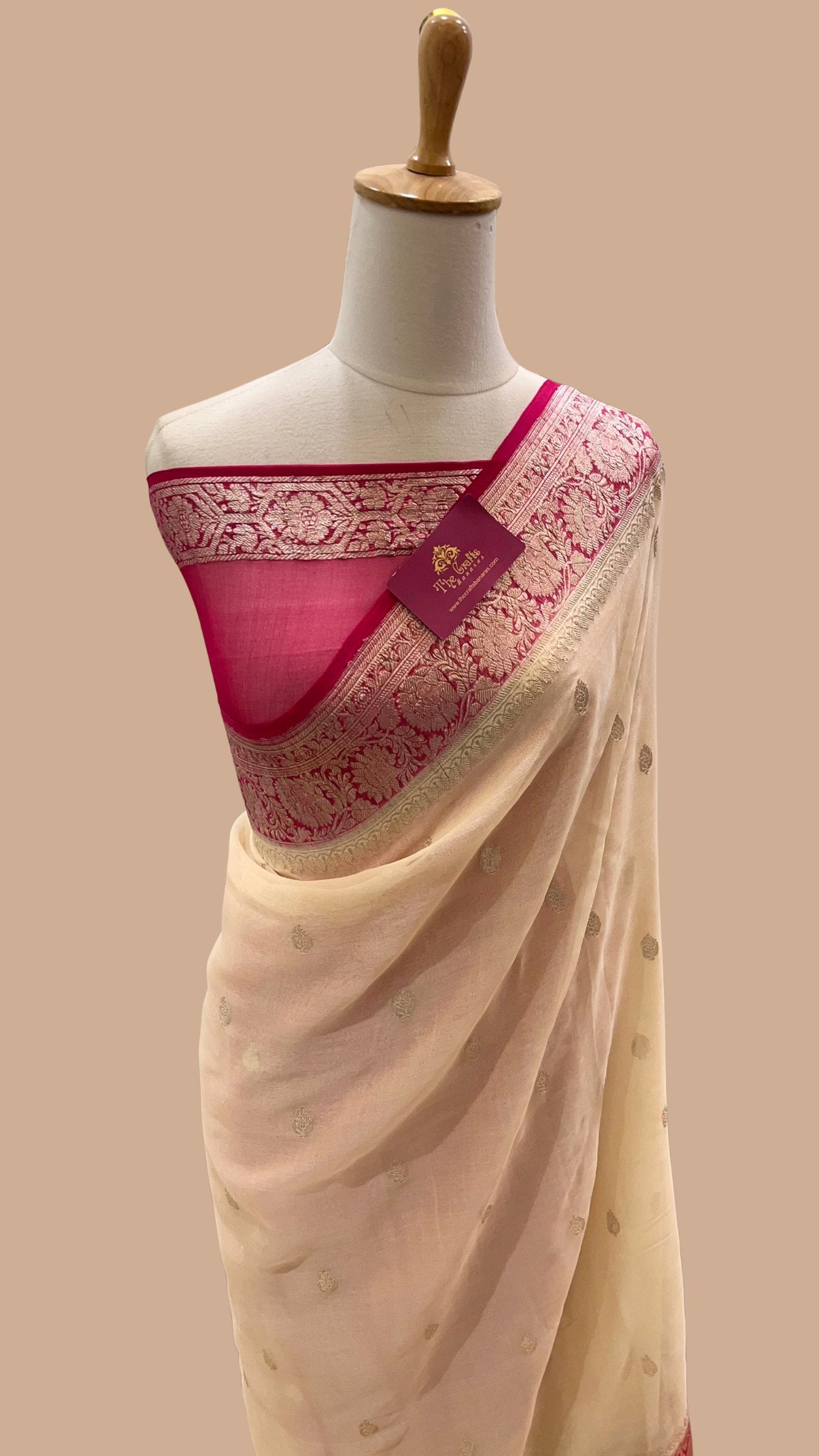 Pure Georgette Handloom Banarasi Saree