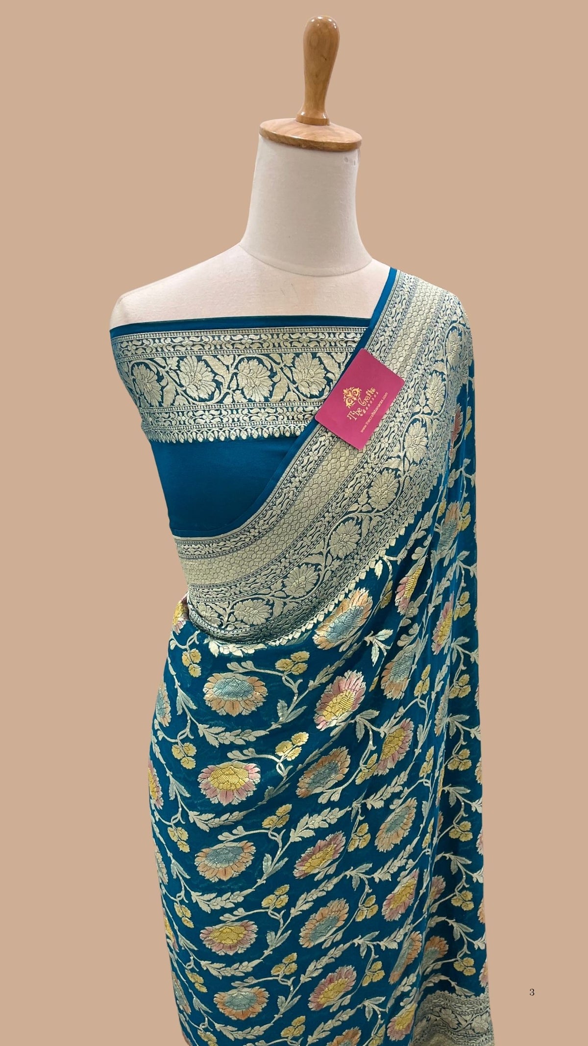 Khaddi Georgette Handloom Banarasi Saree