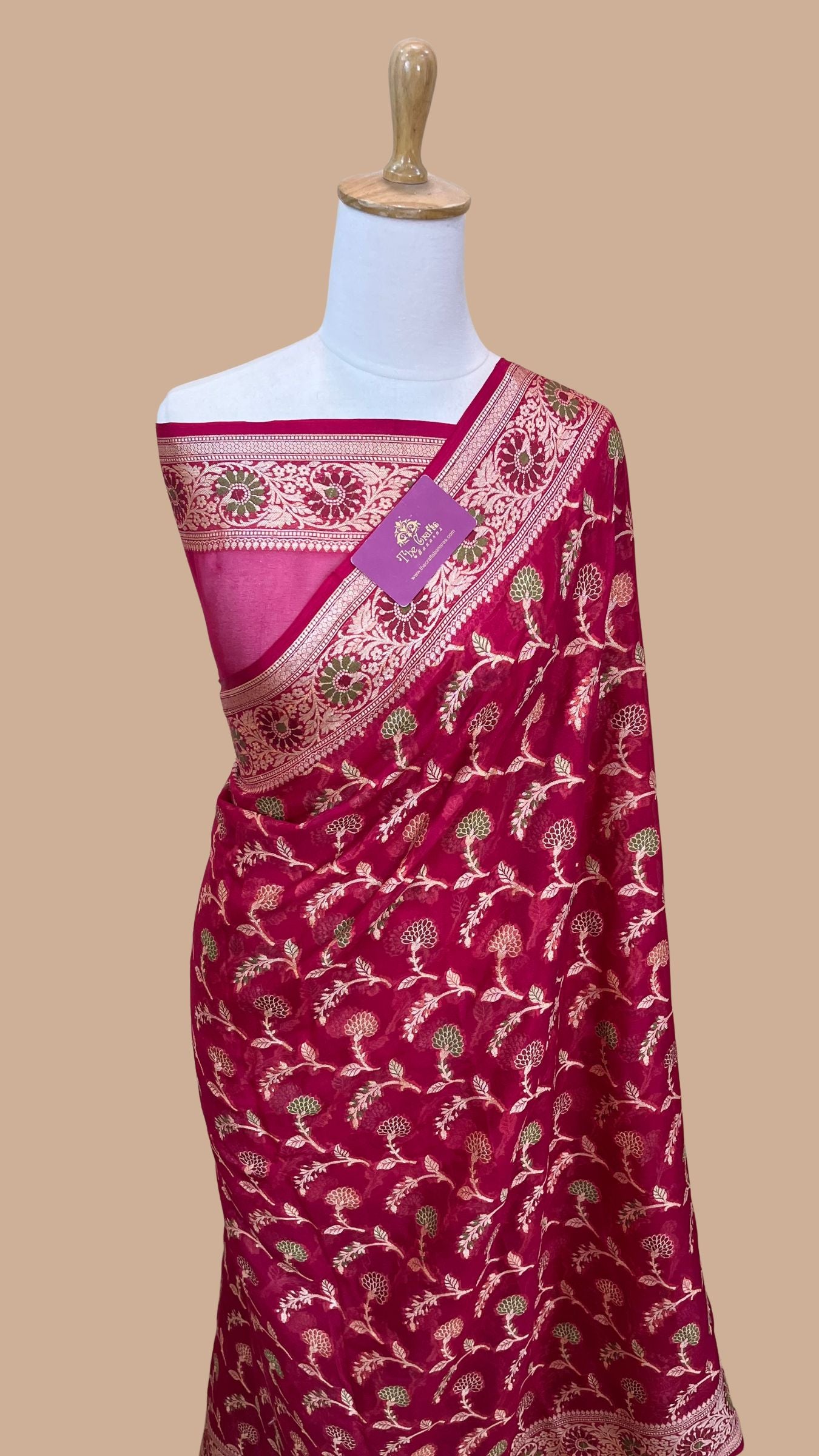 Pure Khaddi Chiffon Banarasi Saree