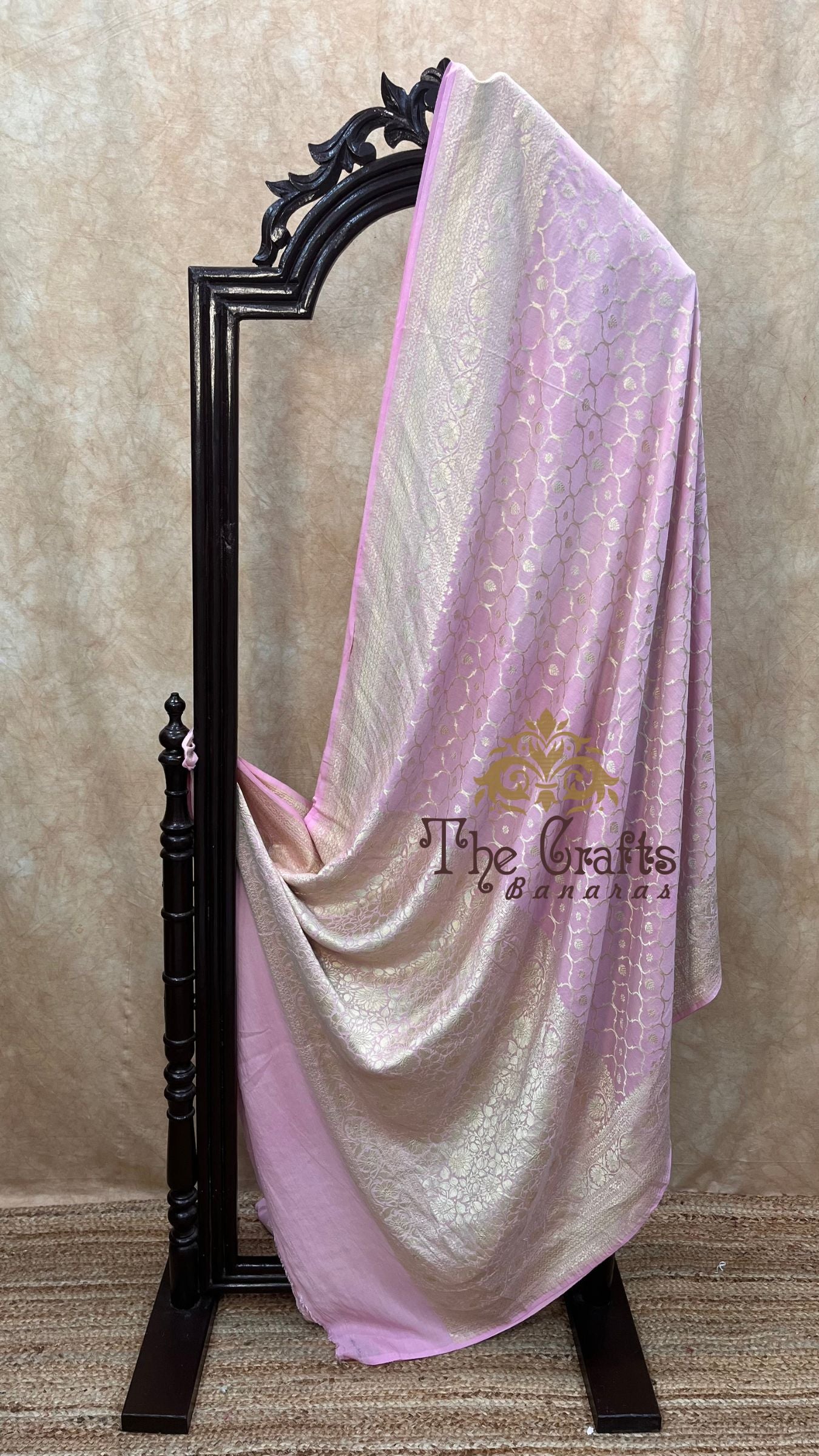 Pure Munga Silk Handloom Banarasi Saree - Jaal Work