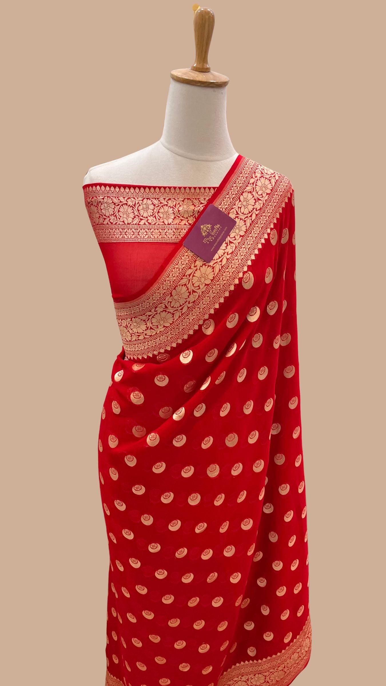 Khaddi Georgette Banarasi Saree - Water Zari