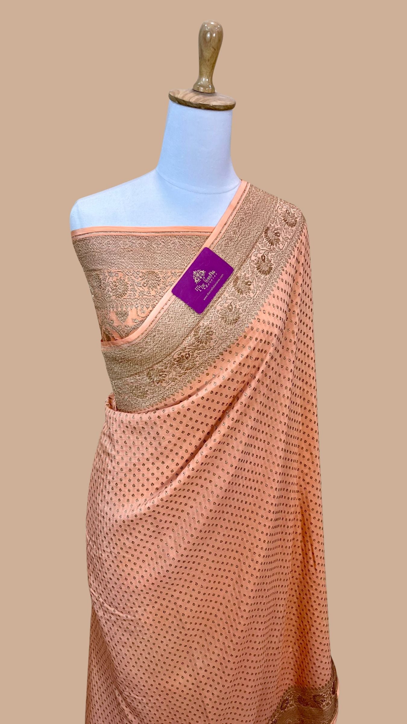Pure Crepe Georgette Banarasi Saree - Antique Zari