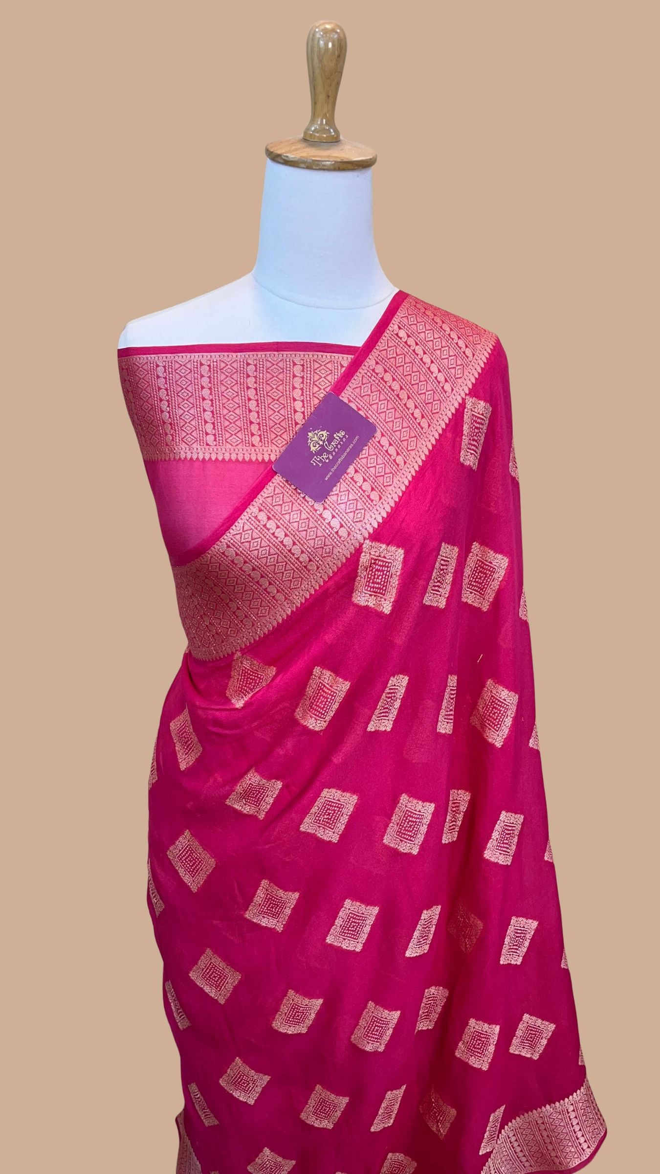 Pure Khaddi Chiffon Banarasi Saree