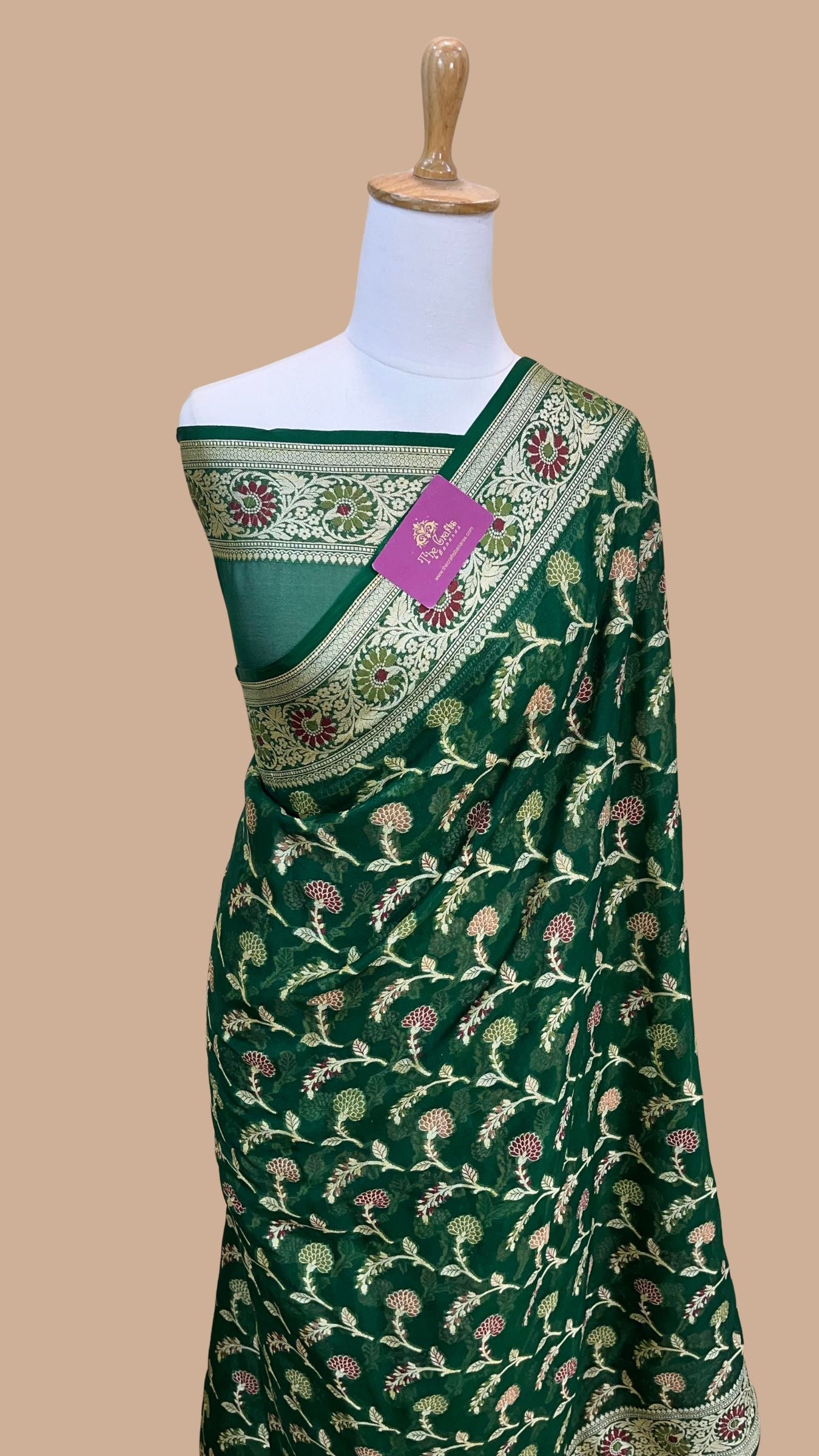 Pure Khaddi Chiffon Banarasi Saree