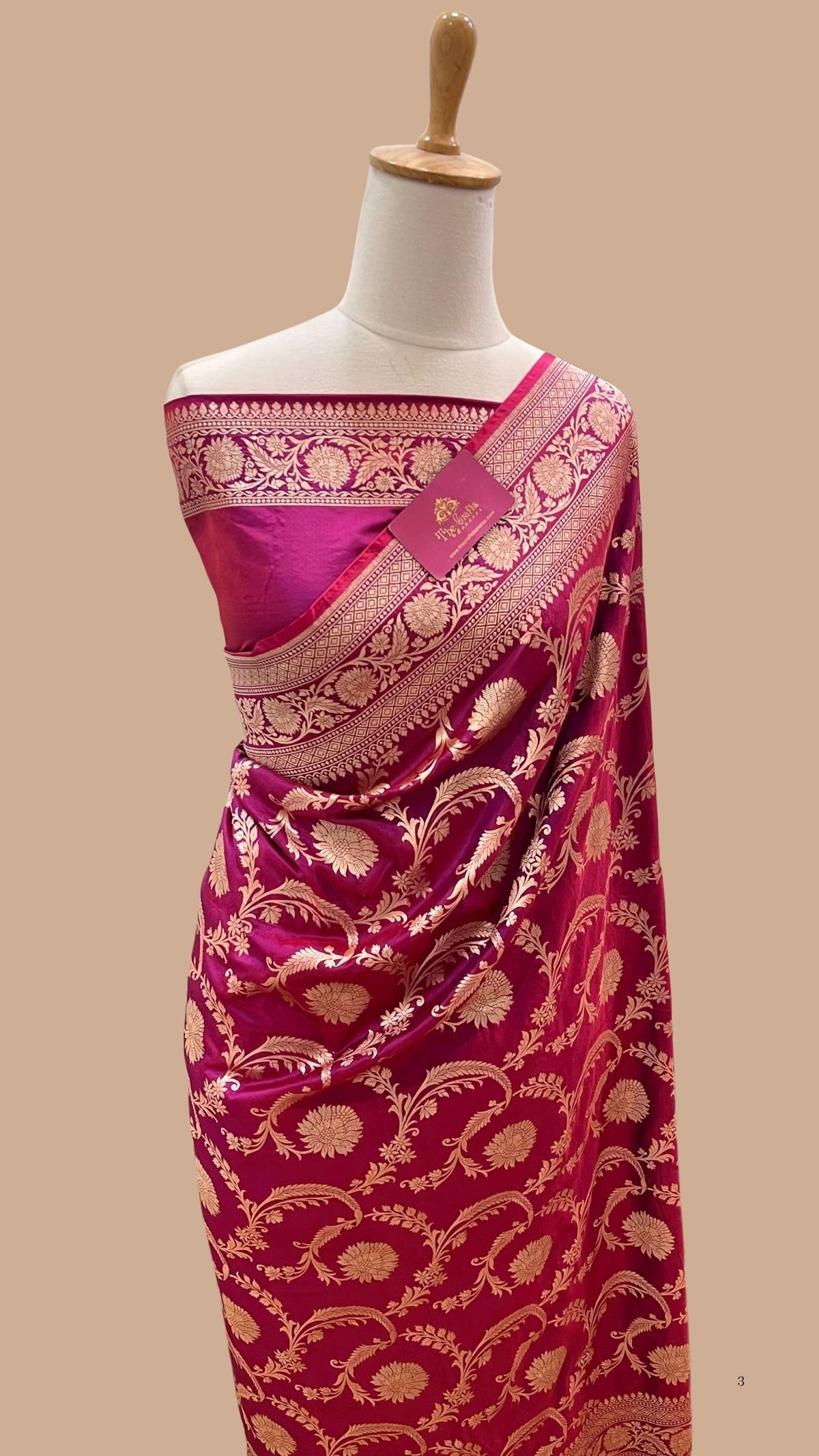 Pure Katan Silk Handloom Banarasi Saree - Jaal work