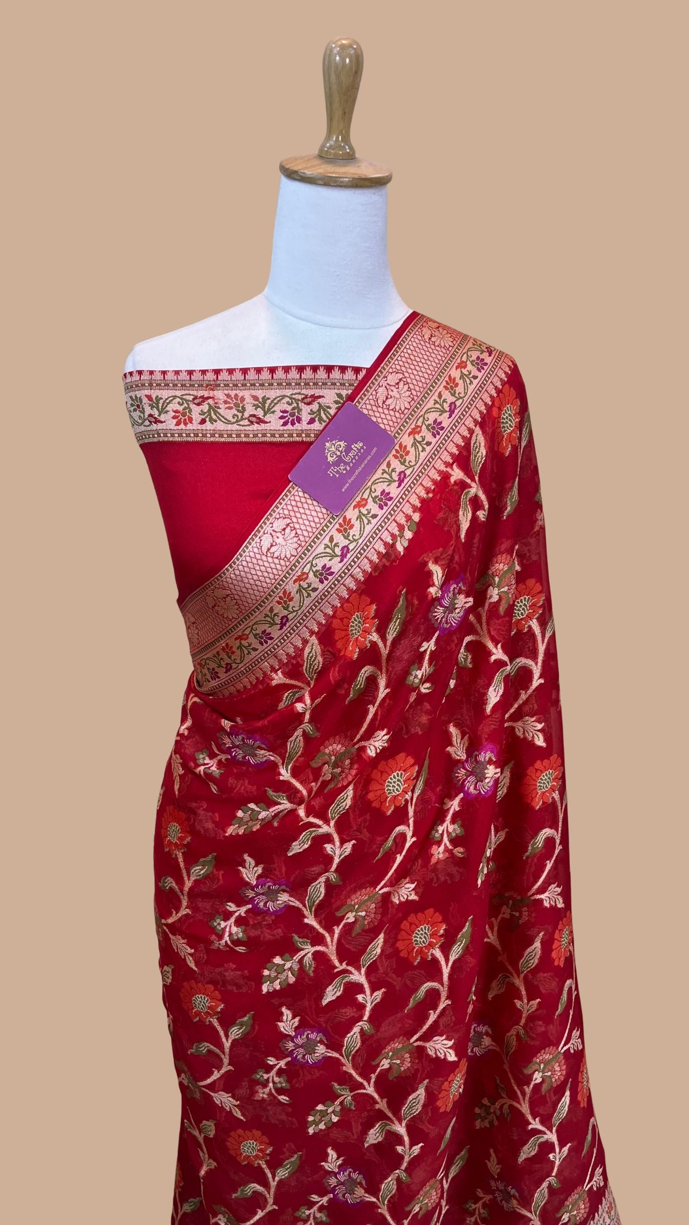 Pure Khaddi Chiffon Banarasi Saree