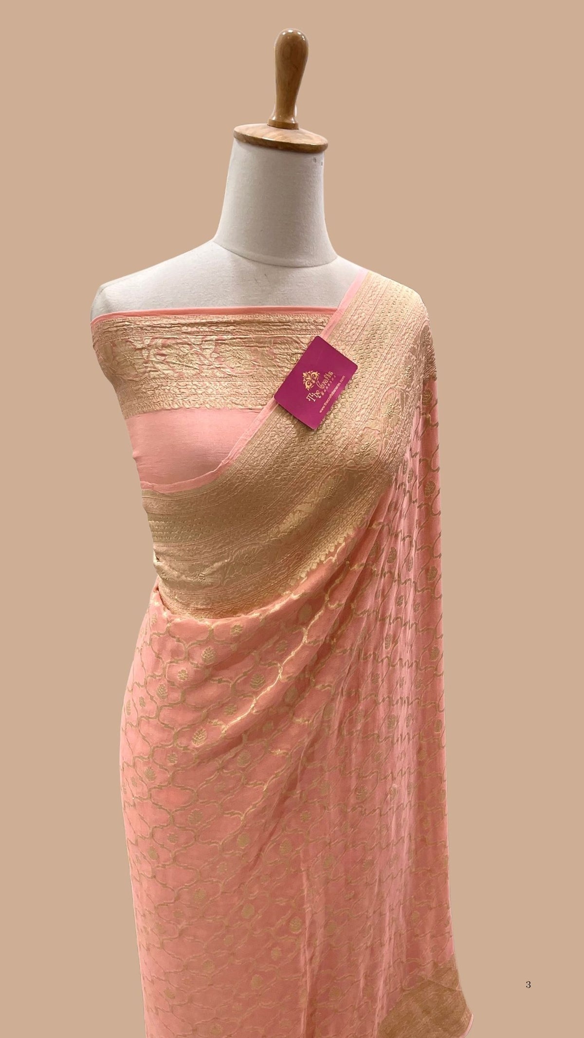 Khaddi Georgette Handloom Banarasi Saree